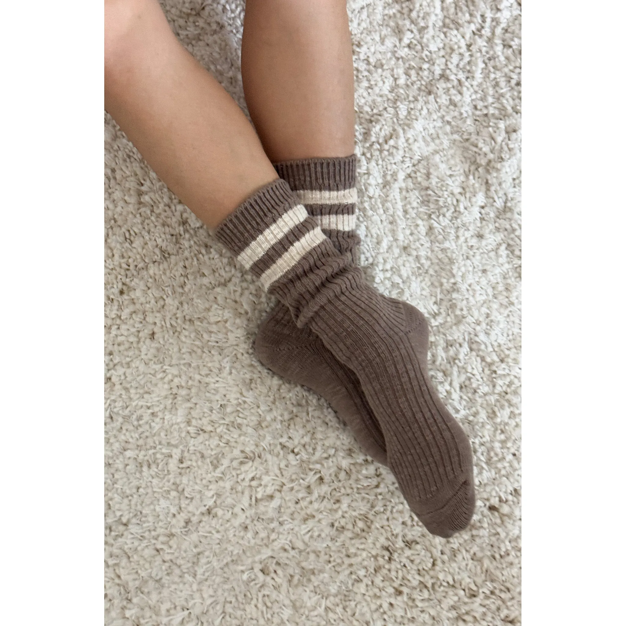 Le Bon Shoppe Cottage Varsity Socks, flax varsity