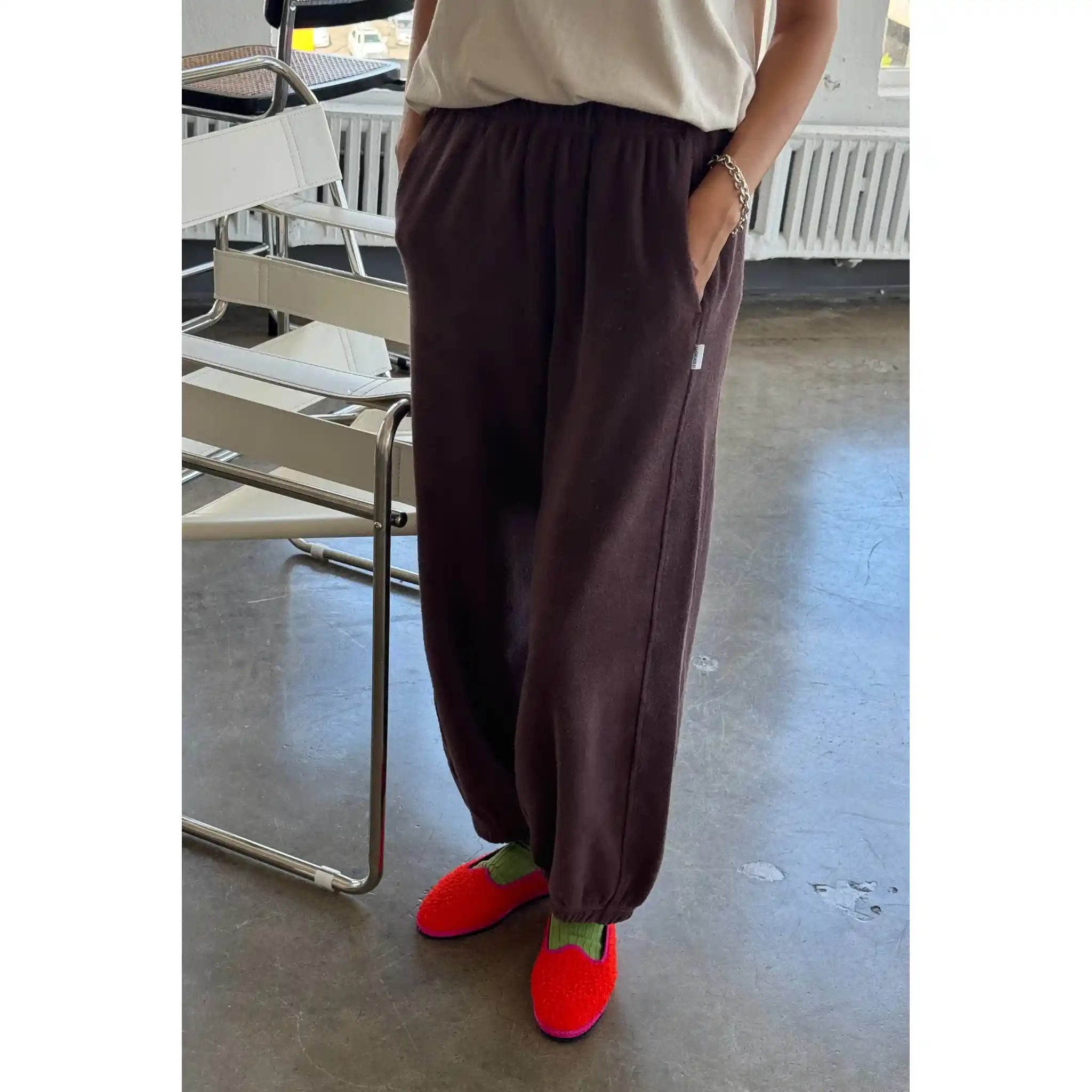 Le Bon Shoppe Cotton Terry Balloon Pants, chocolate