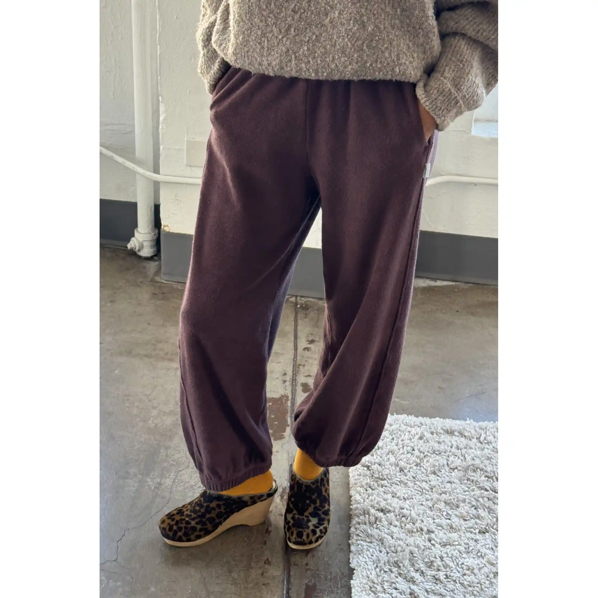 Le Bon Shoppe Cotton Terry Balloon Pants, chocolate - Image 3