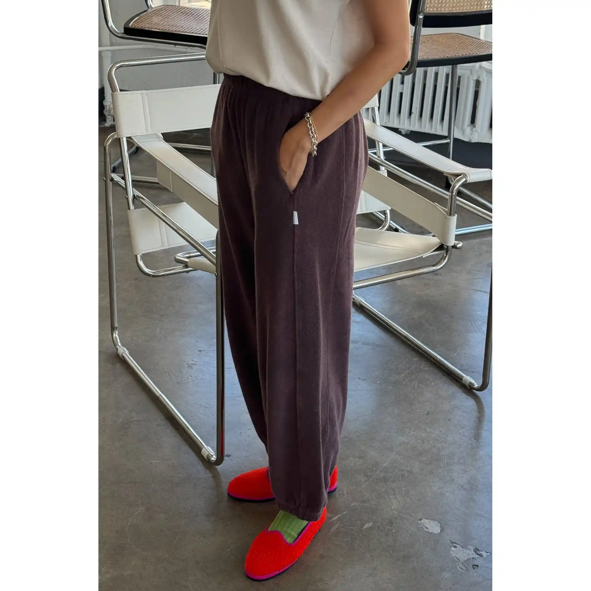 Le Bon Shoppe Cotton Terry Balloon Pants, chocolate - Image 4