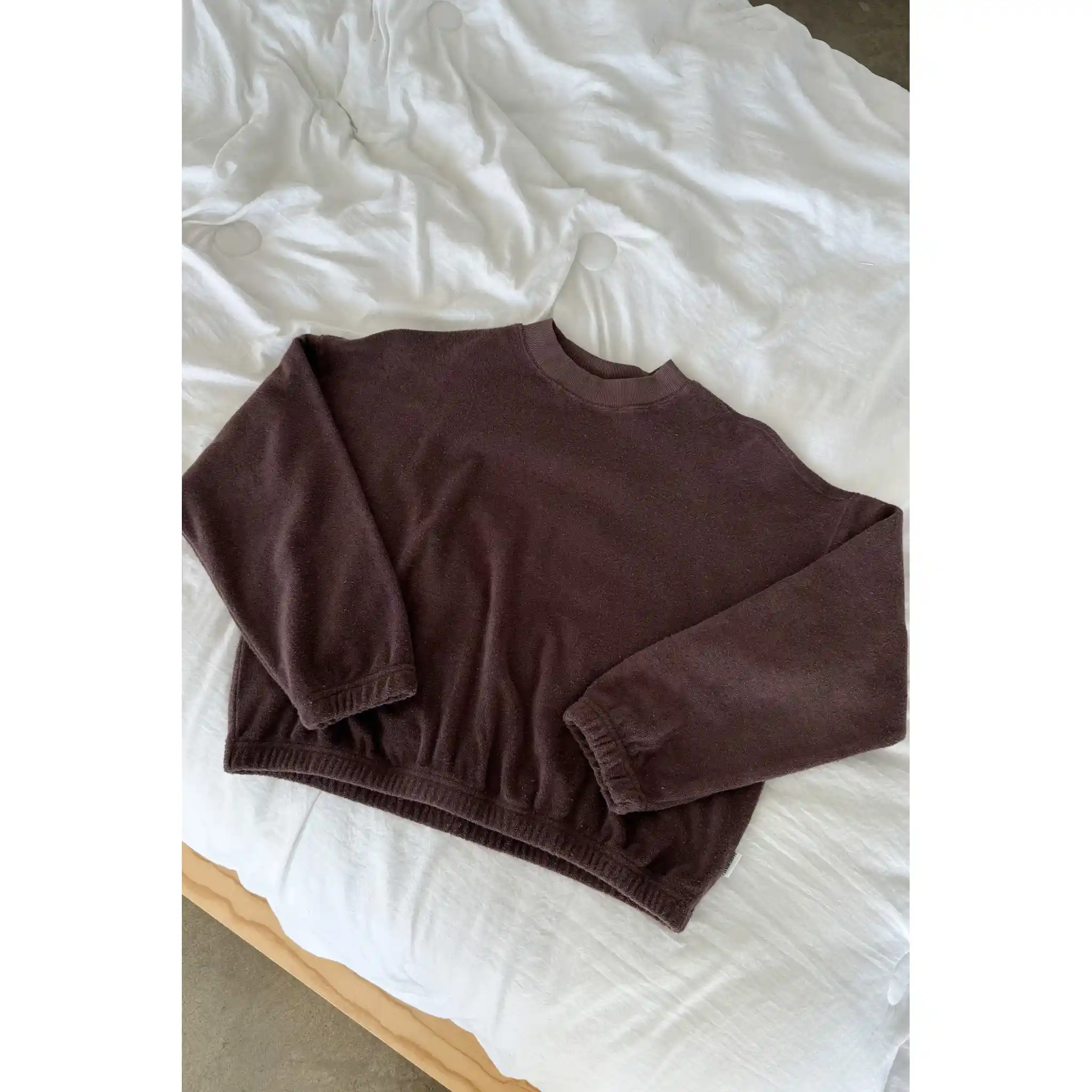 Le Bon Shoppe Cotton Terry Daisy Long Sleeve Top, chocolate - Image 3