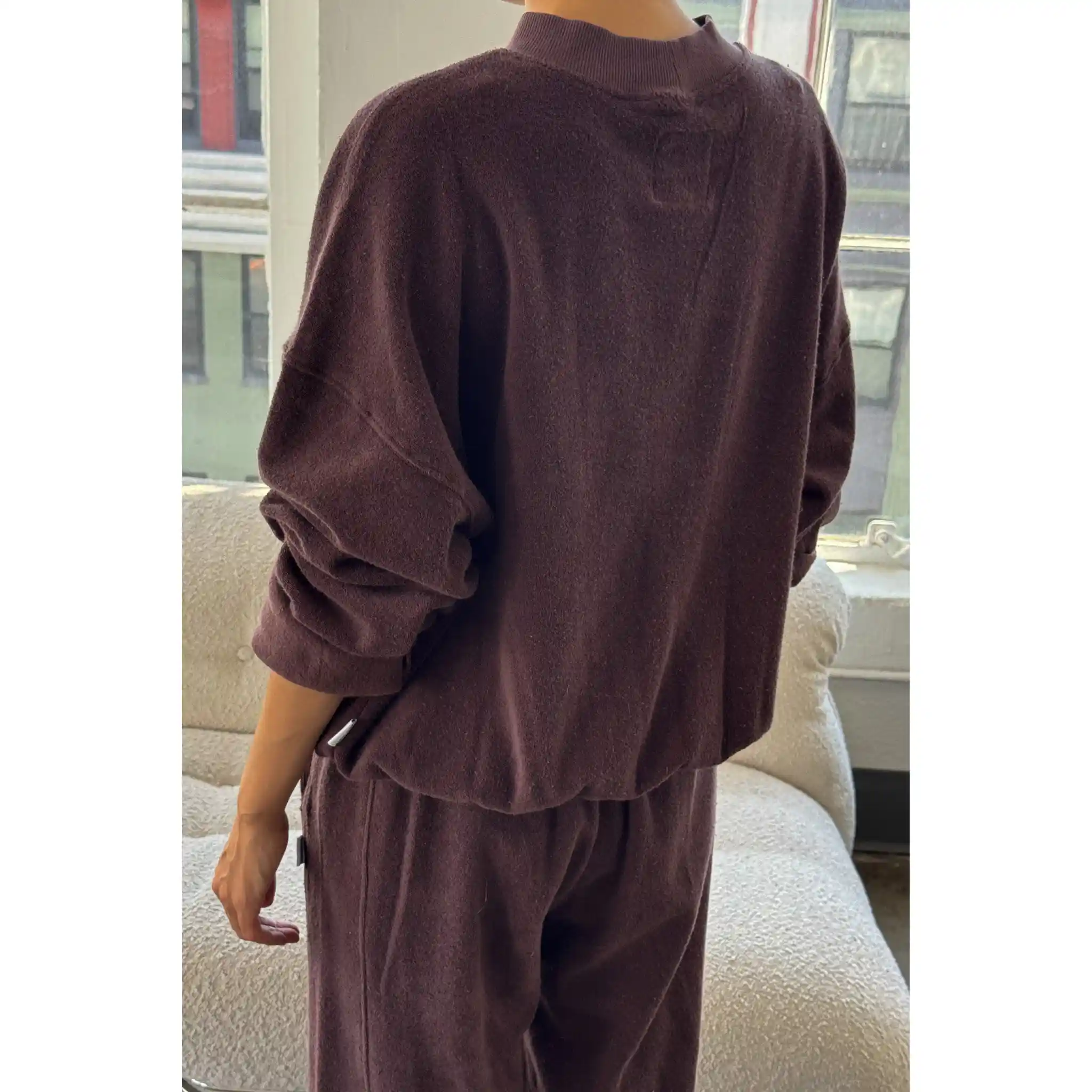 Le Bon Shoppe Cotton Terry Daisy Long Sleeve Top, chocolate - Image 5