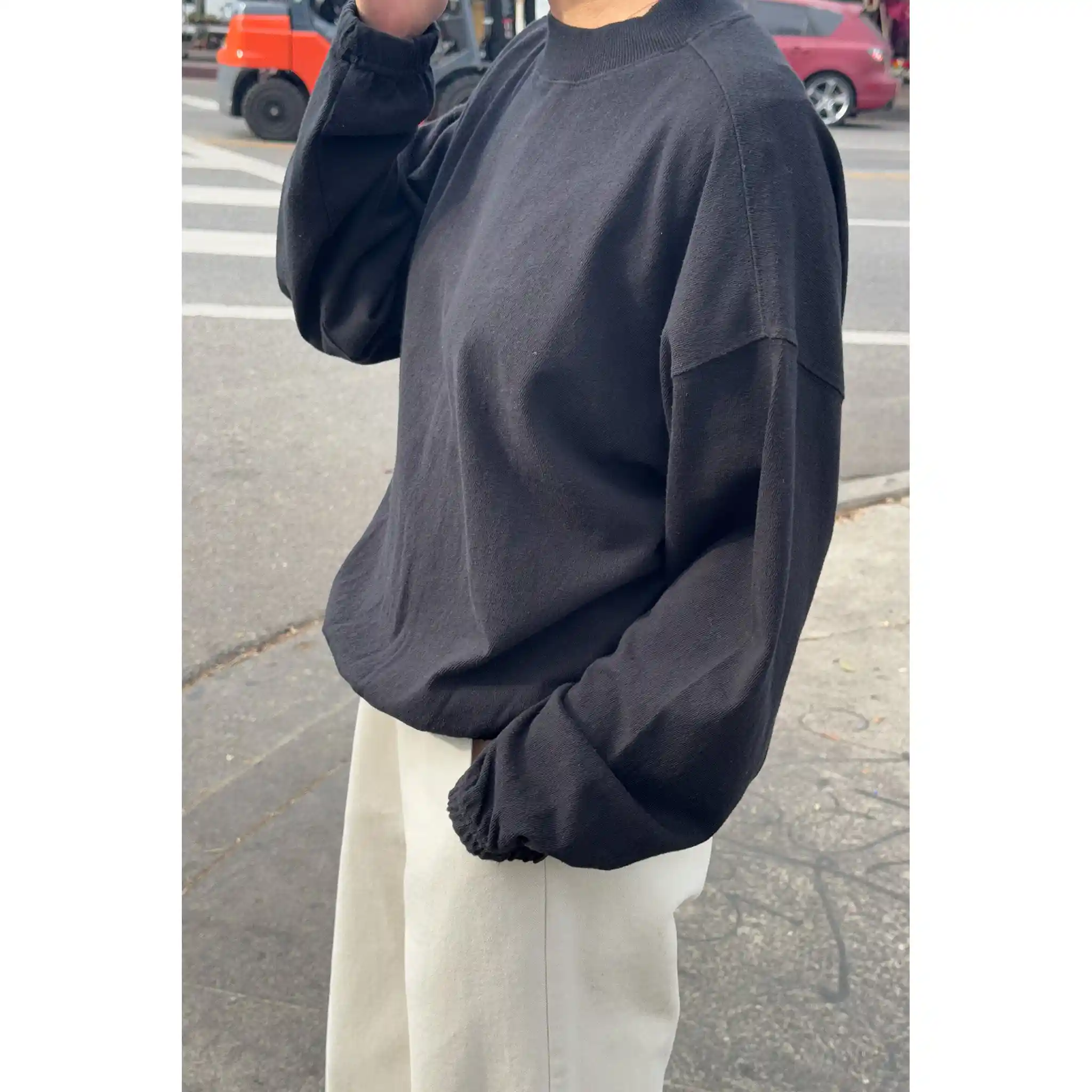 Le Bon Shoppe Daisy Long Sleeve Top, black - Image 2