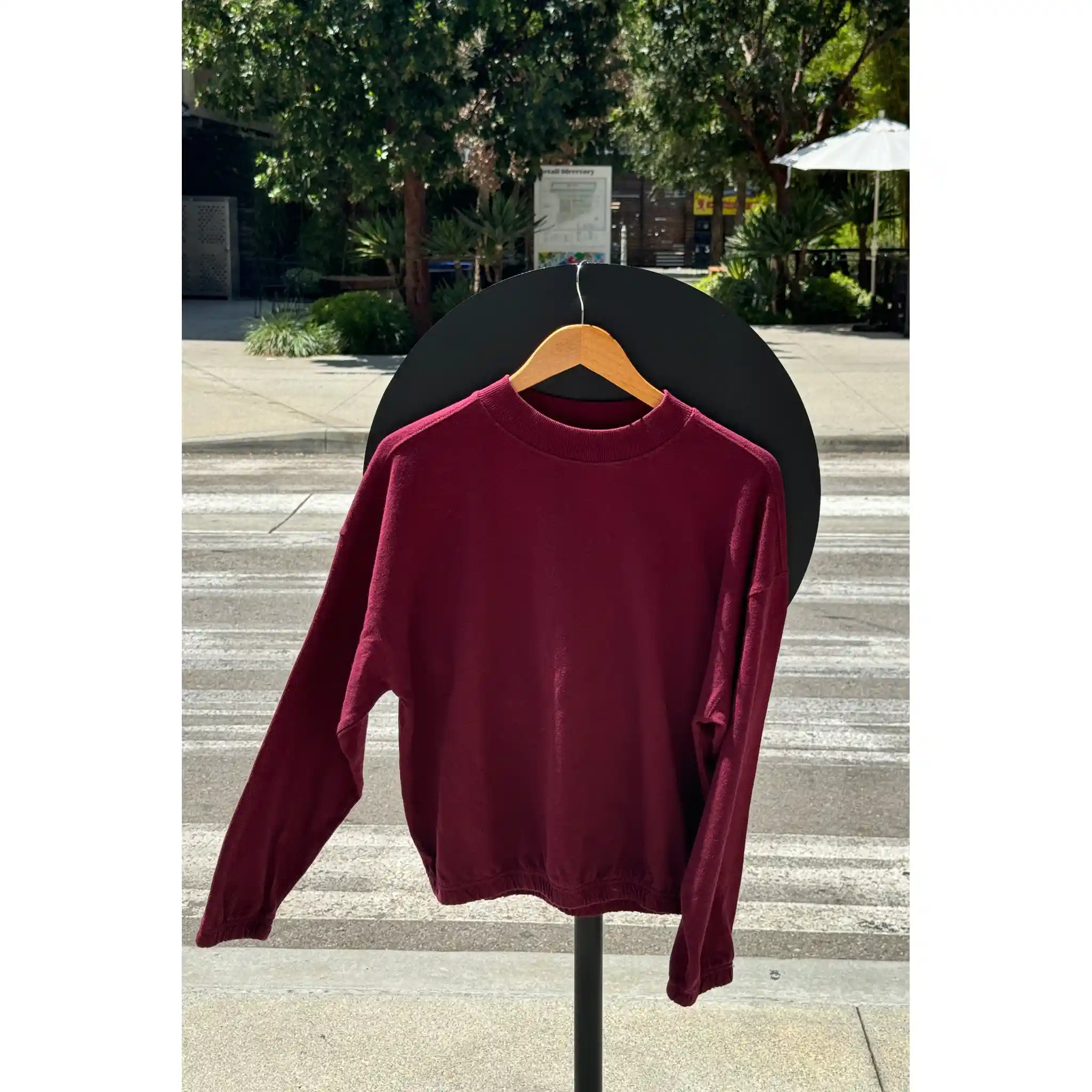 Le Bon Shoppe Womens Daisy Long Sleeve Top, carbernet - Image 4