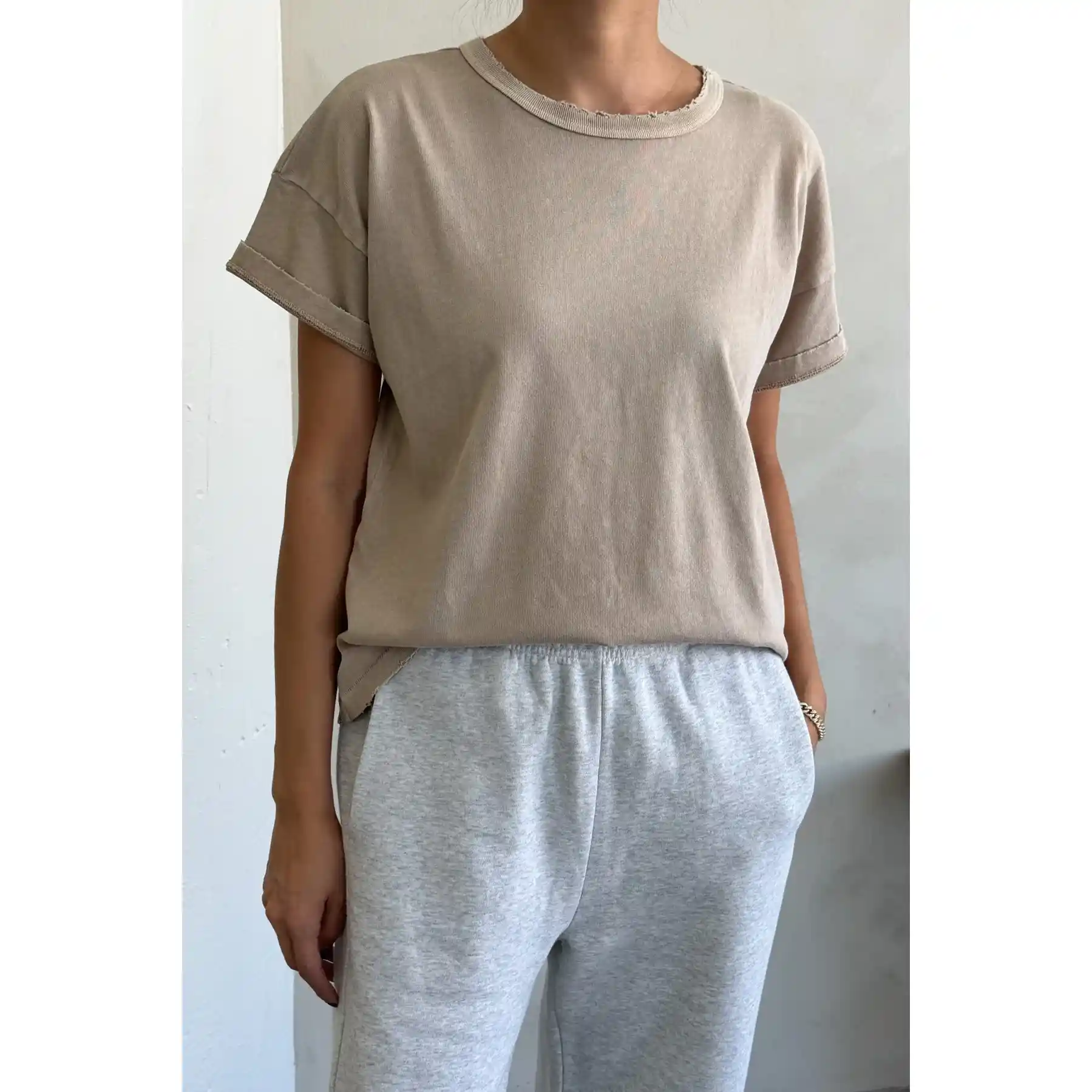 Le Bon Shoppe Womens Fille Tee, mushroom - Image 2
