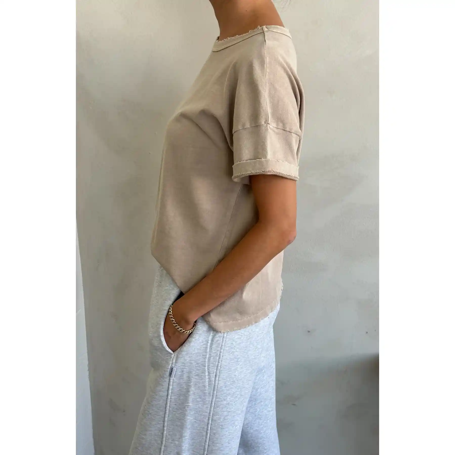 Le Bon Shoppe Womens Fille Tee, mushroom - Image 3