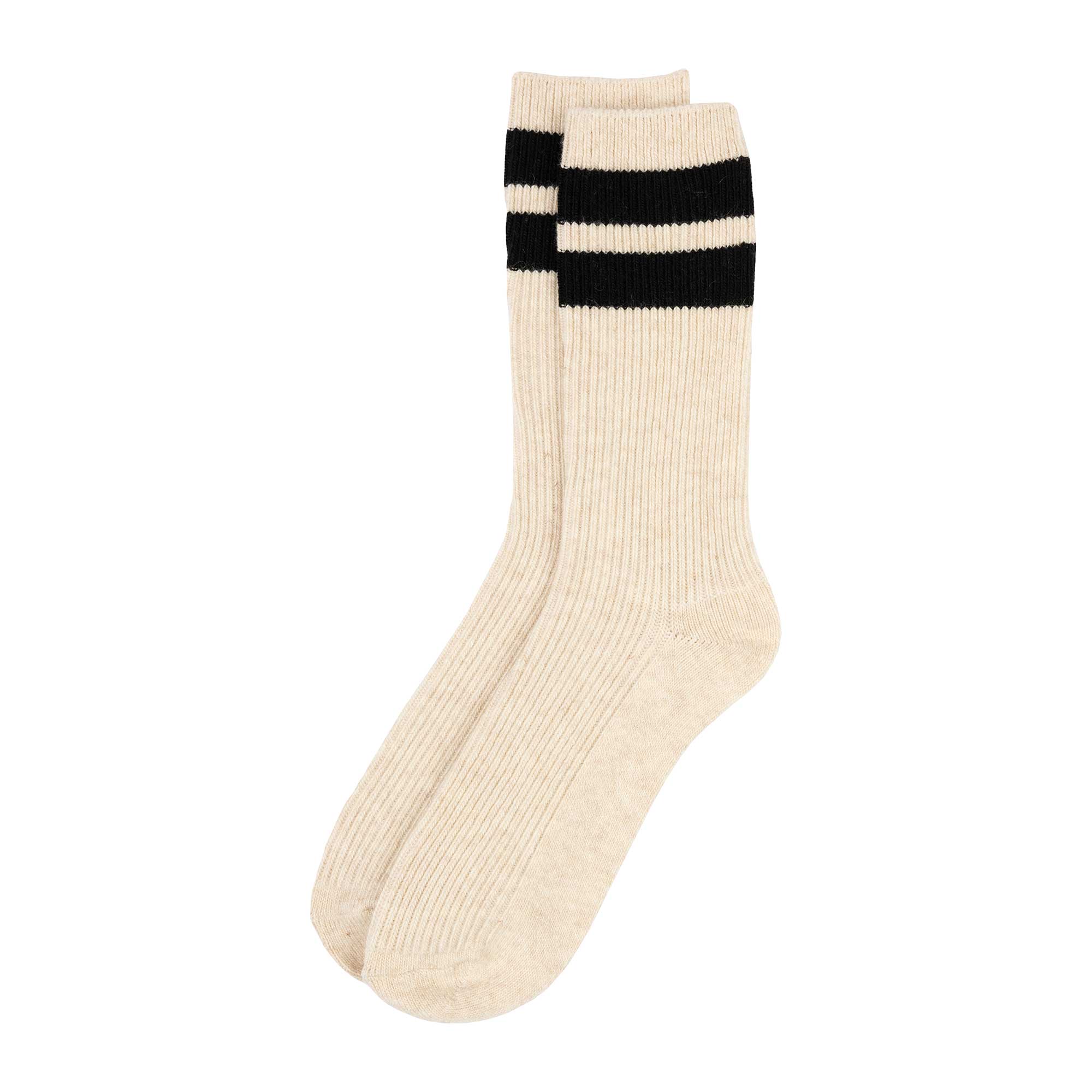 Le Bon Shoppe Womens Grandpa Stripe Socks, Oatmeal/Black