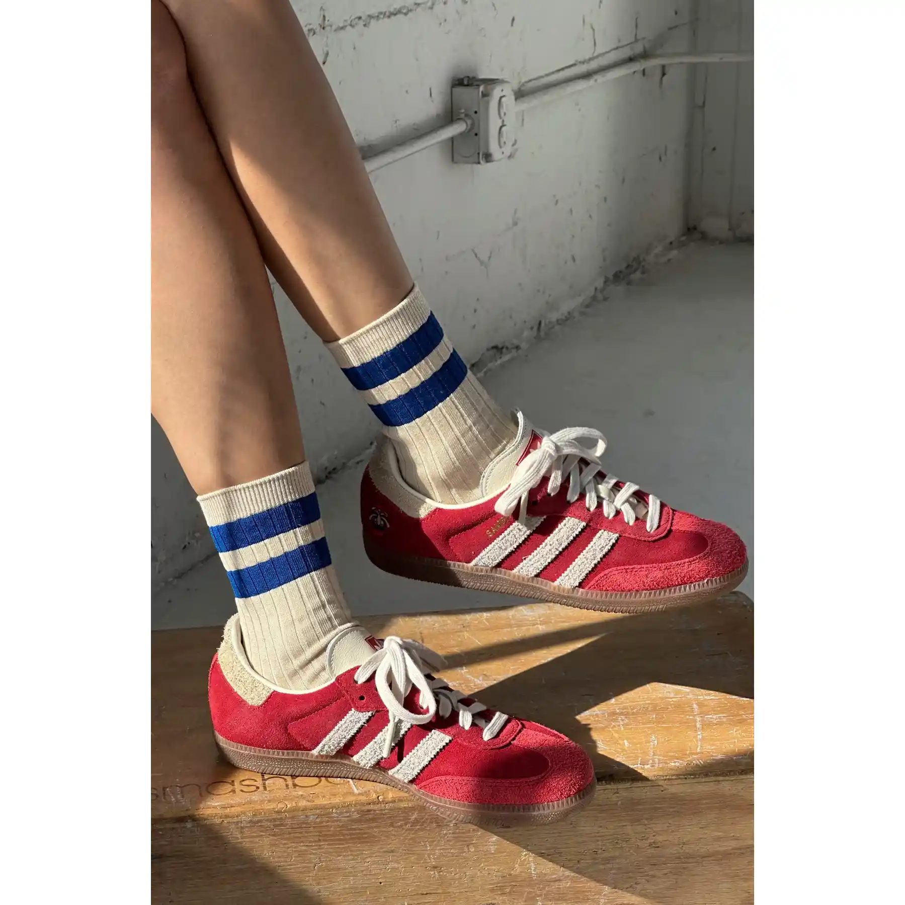 Le Bon Shoppe Her Varsity Socks, azure - Image 2