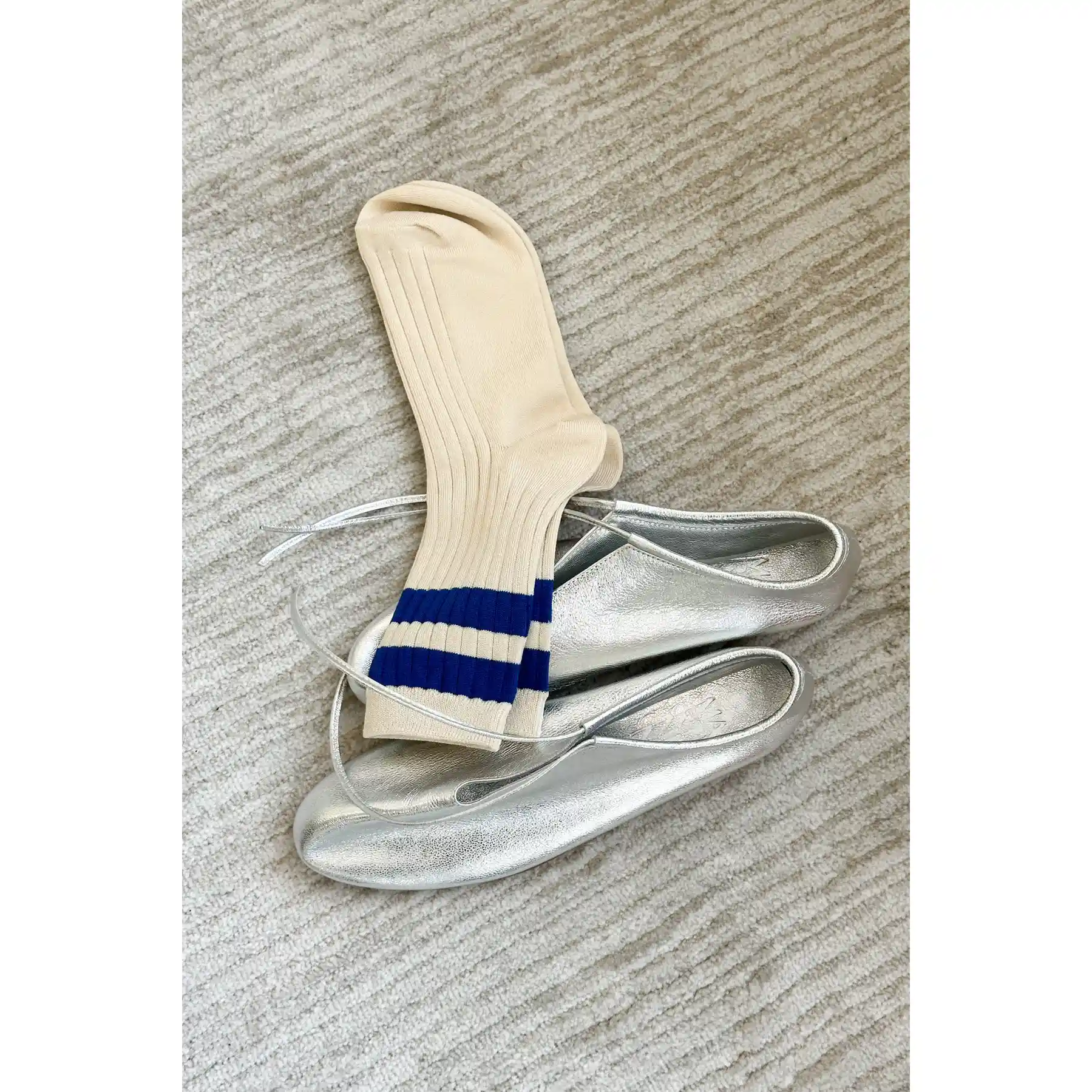 Le Bon Shoppe Her Varsity Socks, azure - Image 5