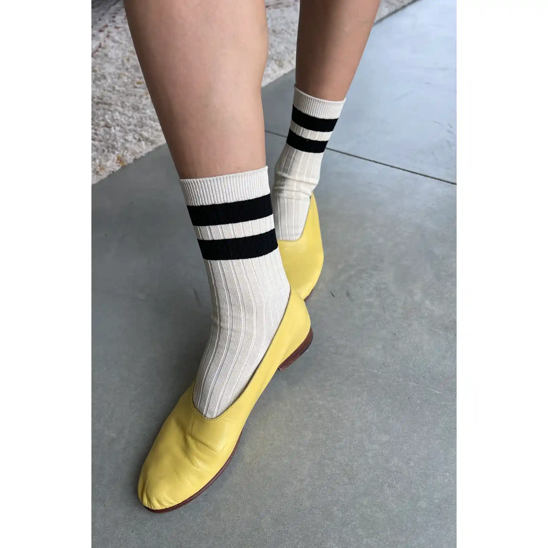 Le Bon Shoppe Her Varsity Socks, cream - Image 3