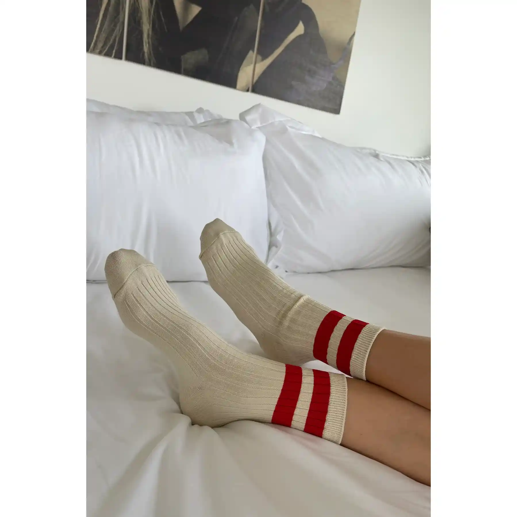Le Bon Shoppe Her Varsity Socks, red - Image 2