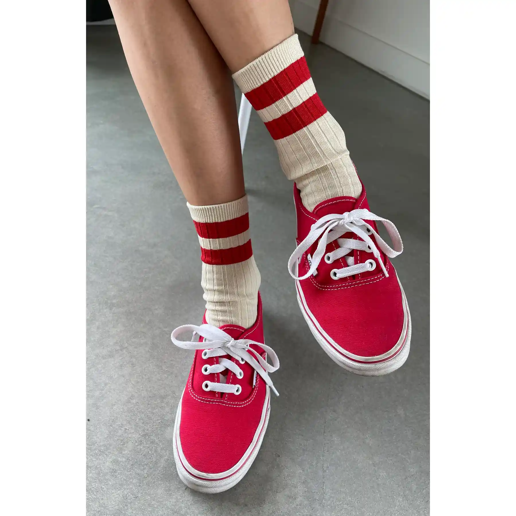 Le Bon Shoppe Her Varsity Socks, red - Image 3