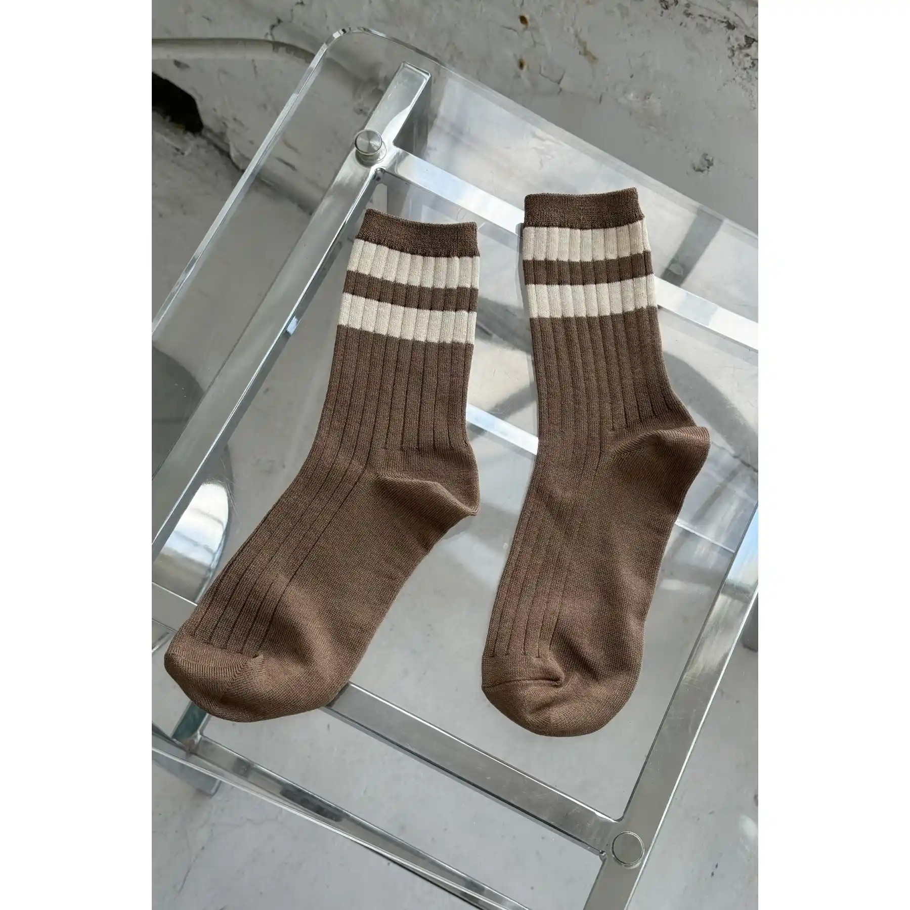 Le Bon Shoppe Her Varsity Socks, toffee - Image 2