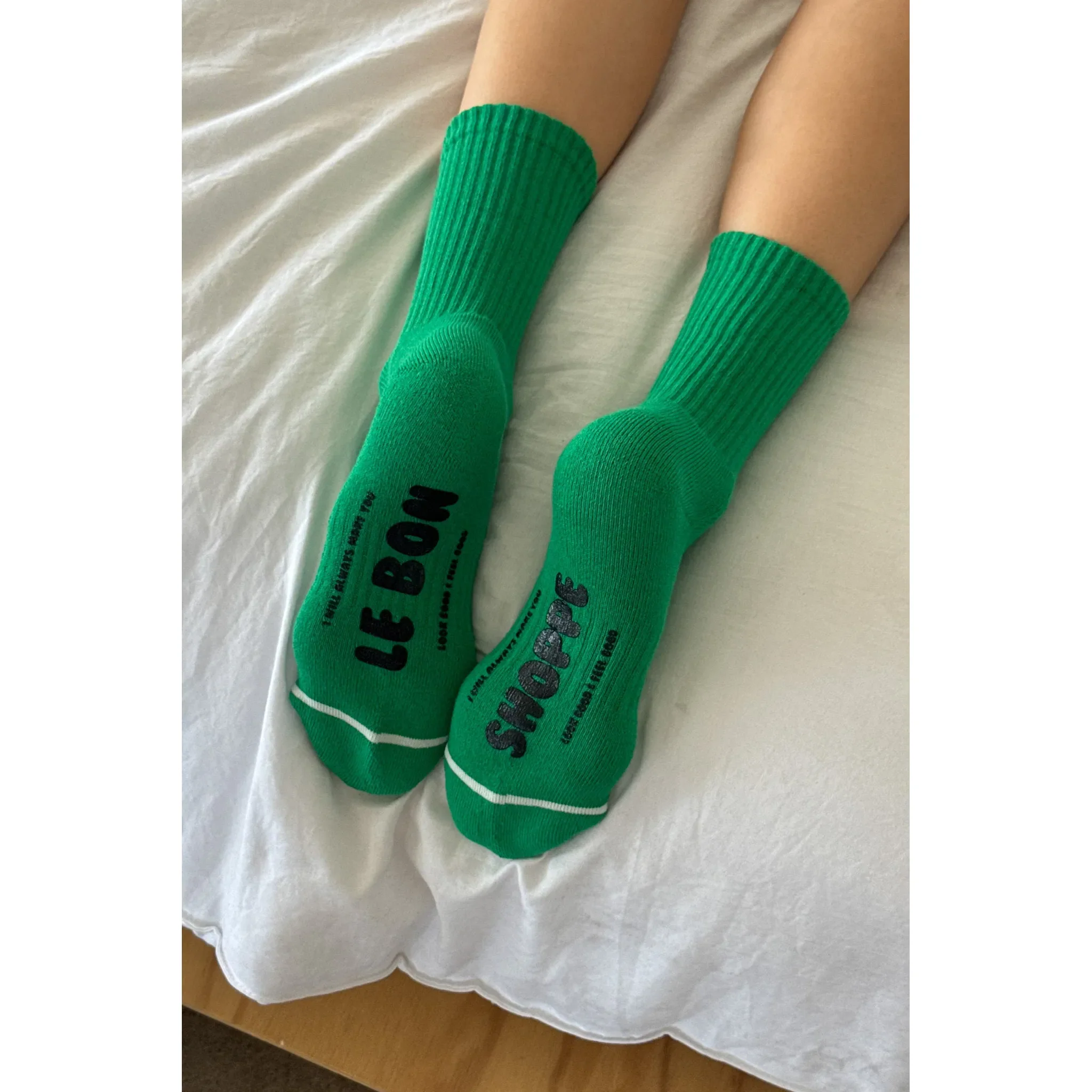 Le Bon Shoppe Hugger Socks, kelly/black - Image 2