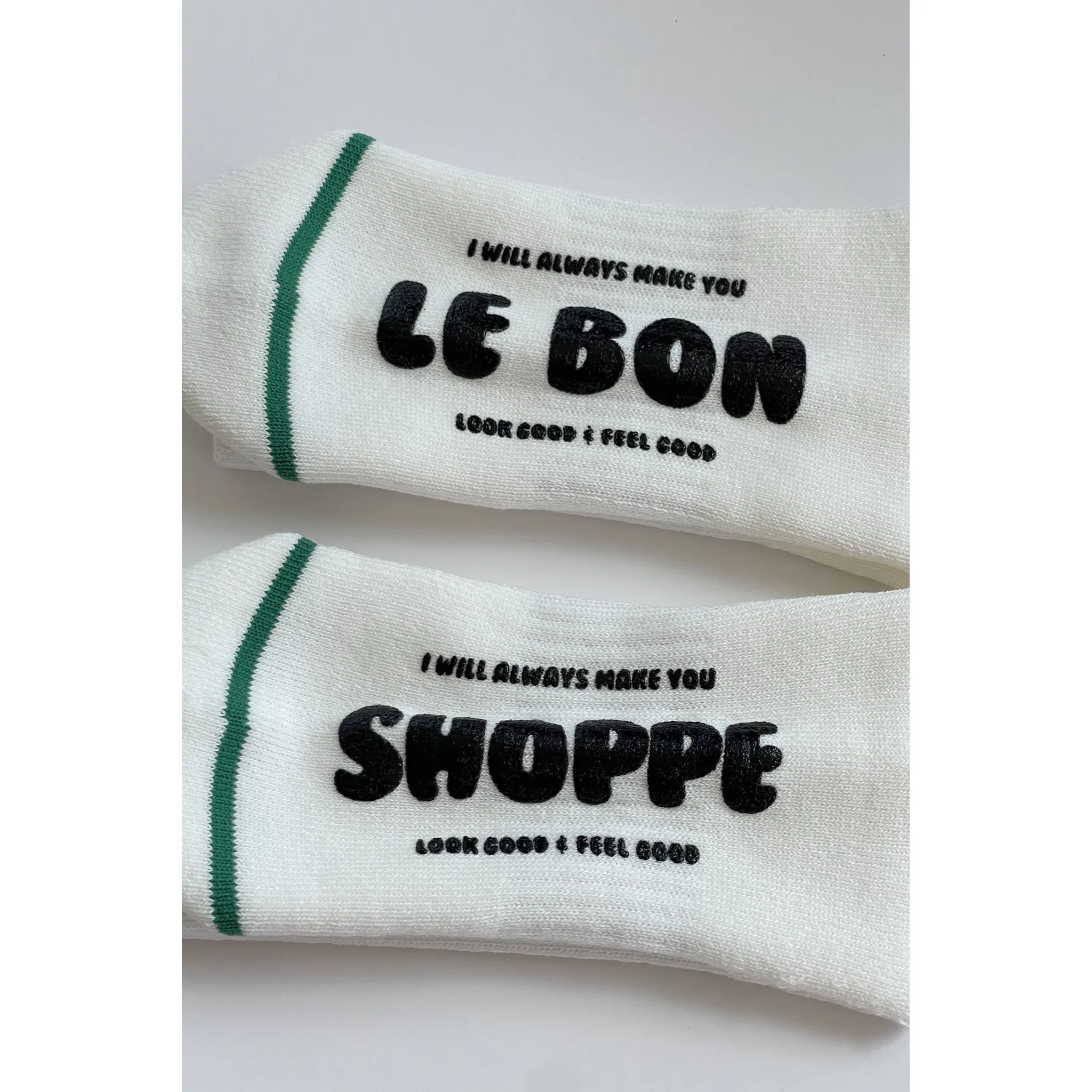 Le Bon Shoppe Hugger Socks, white/ black - Image 5