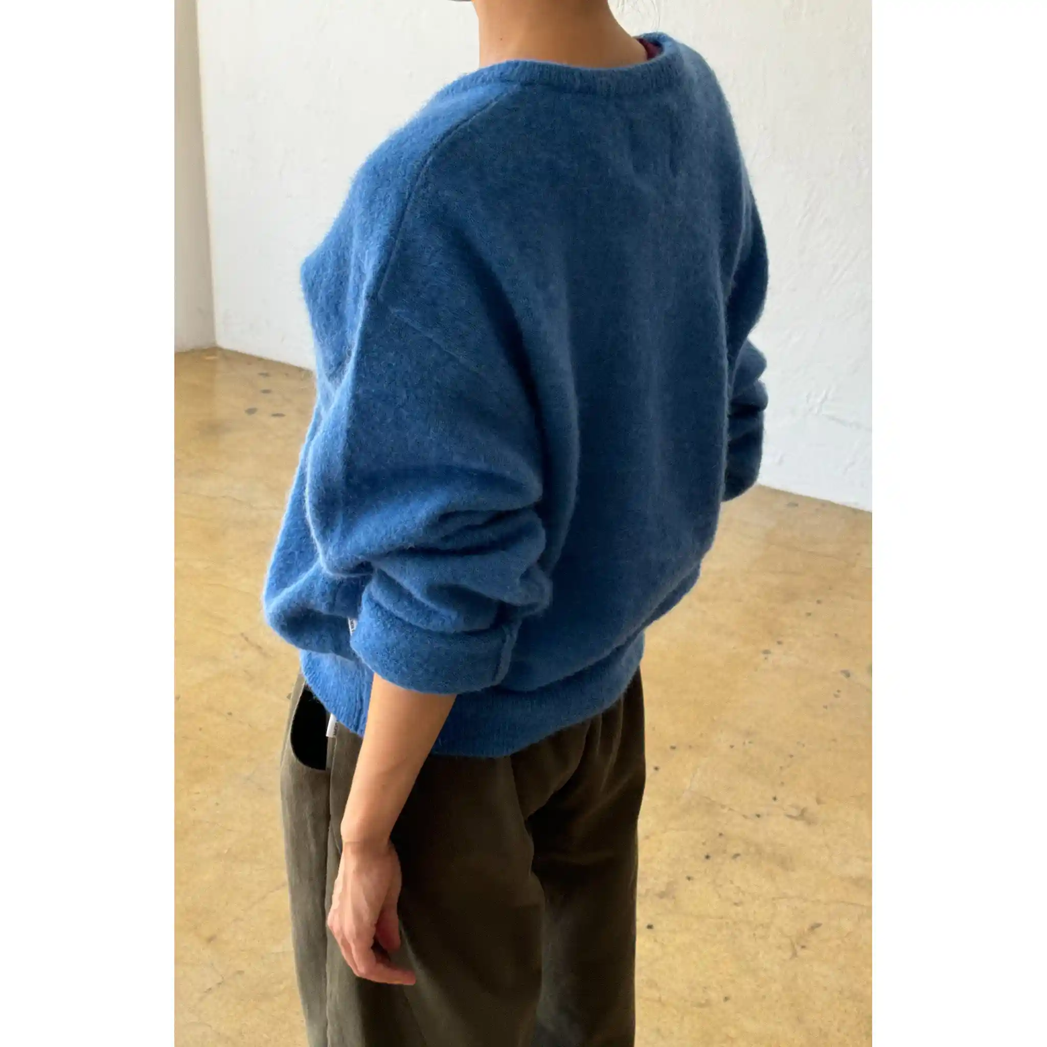 Le Bon Shoppe Womens James Mohair Sweater, blue - Image 3