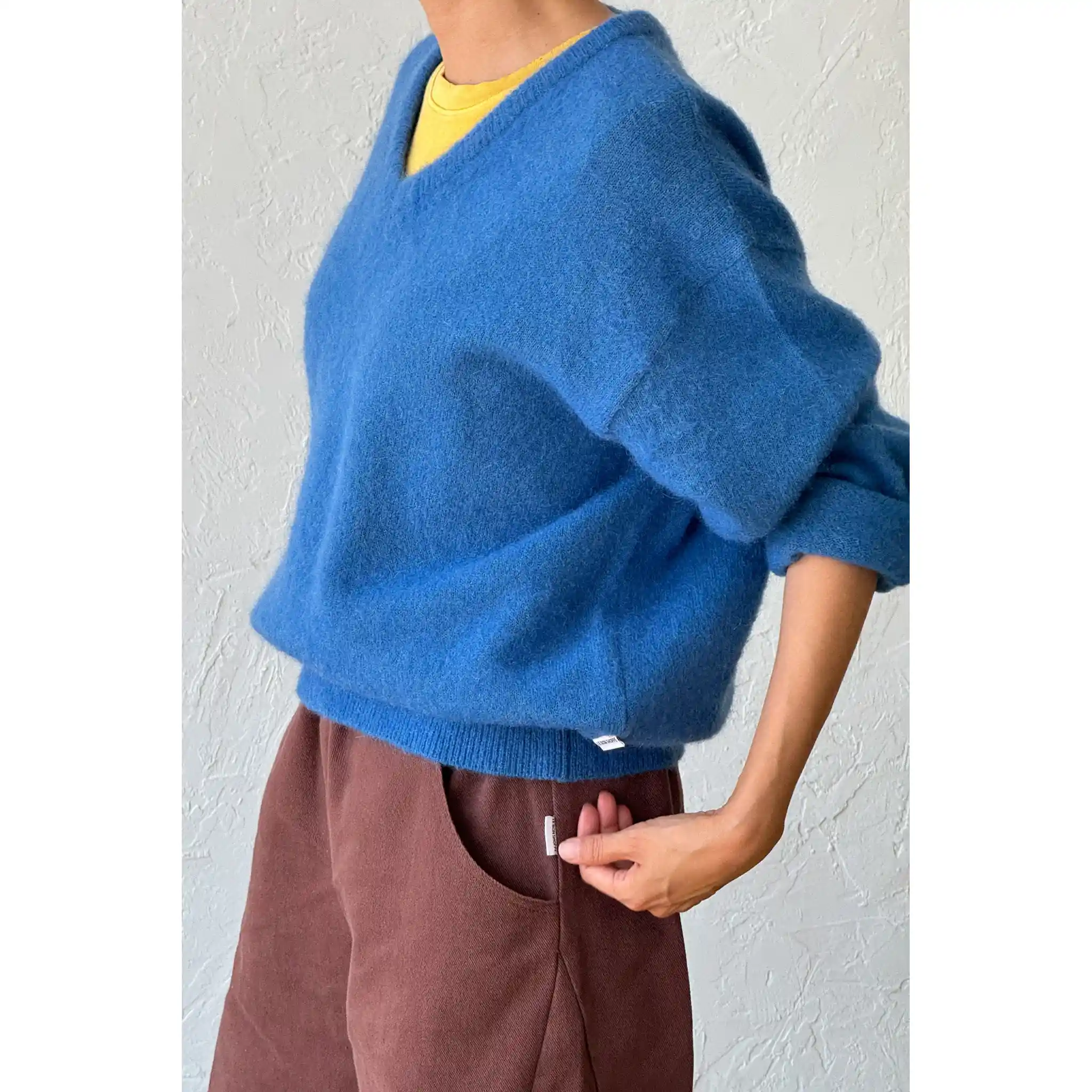 Le Bon Shoppe Womens James Mohair Sweater, blue - Image 4