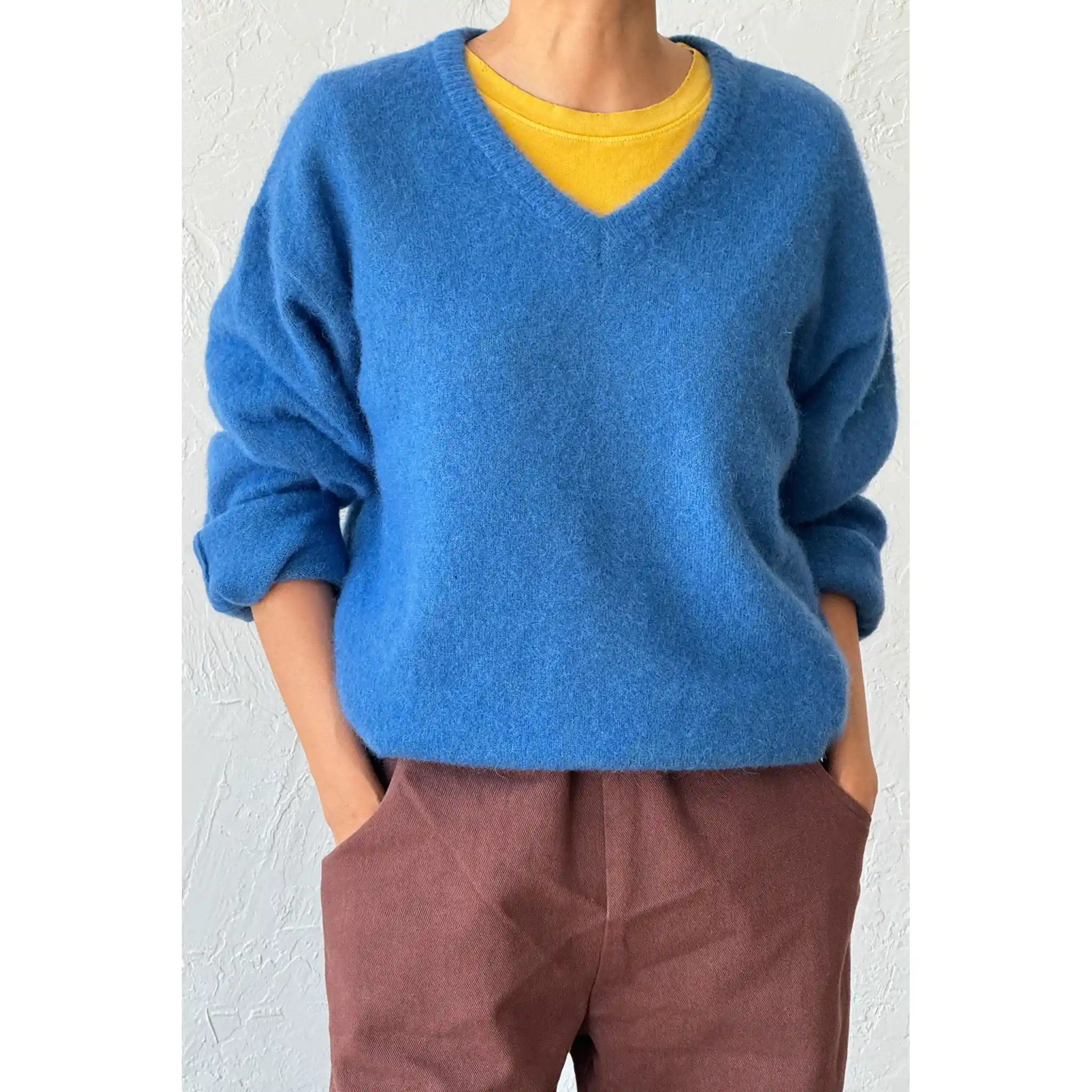 Le Bon Shoppe Womens James Mohair Sweater, blue - Image 5