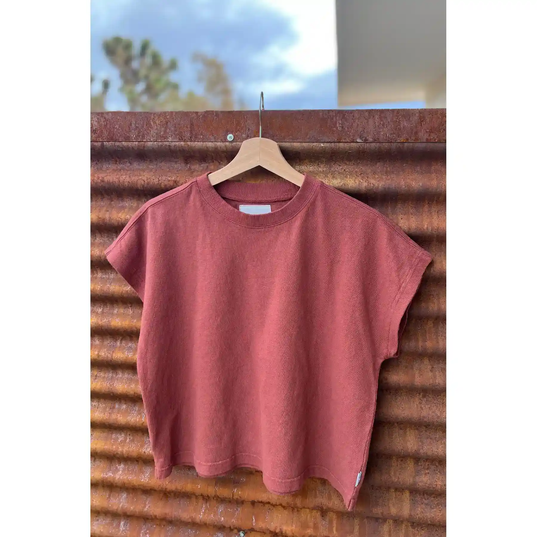 Le Bon Shoppe Womens Jeanne Tee, brick - Image 2
