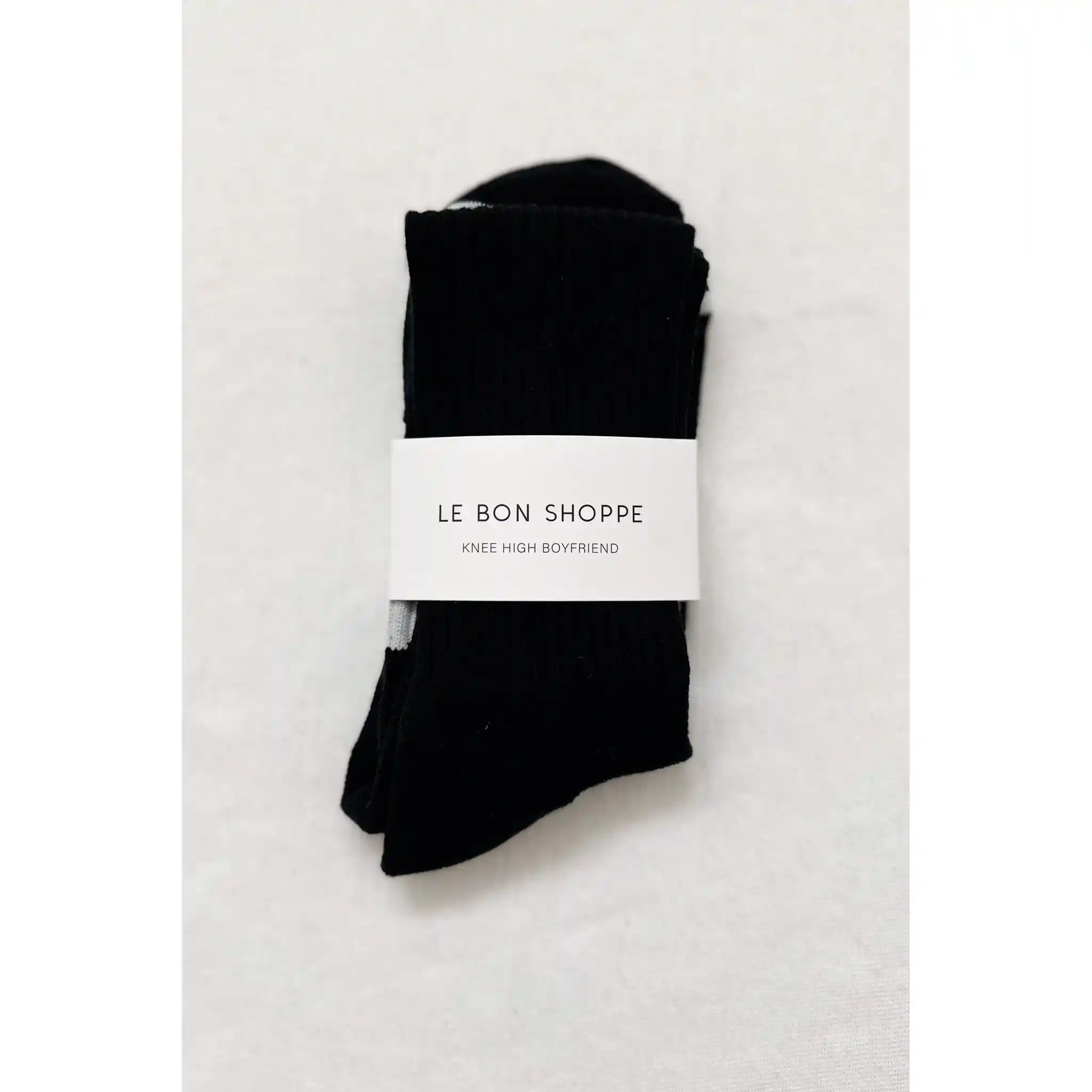 Le Bon Shoppe Knee High Boyfriend Socks, black - Image 3