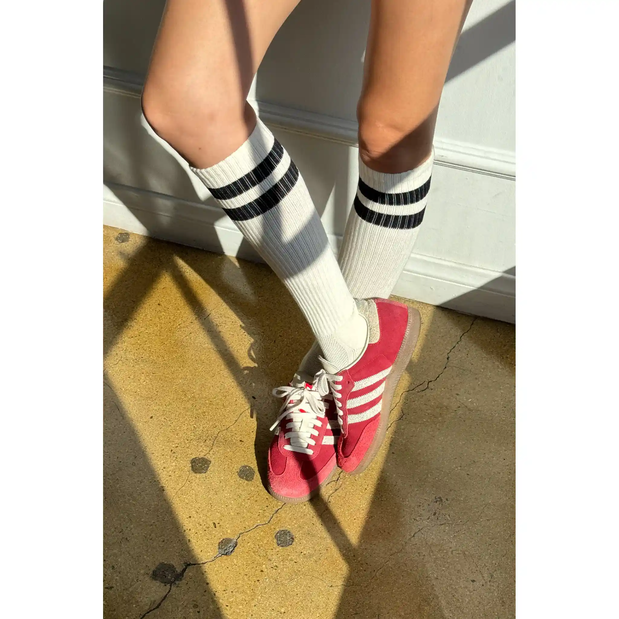 Le Bon Shoppe Knee High Boyfriend Socks, cream - Image 3