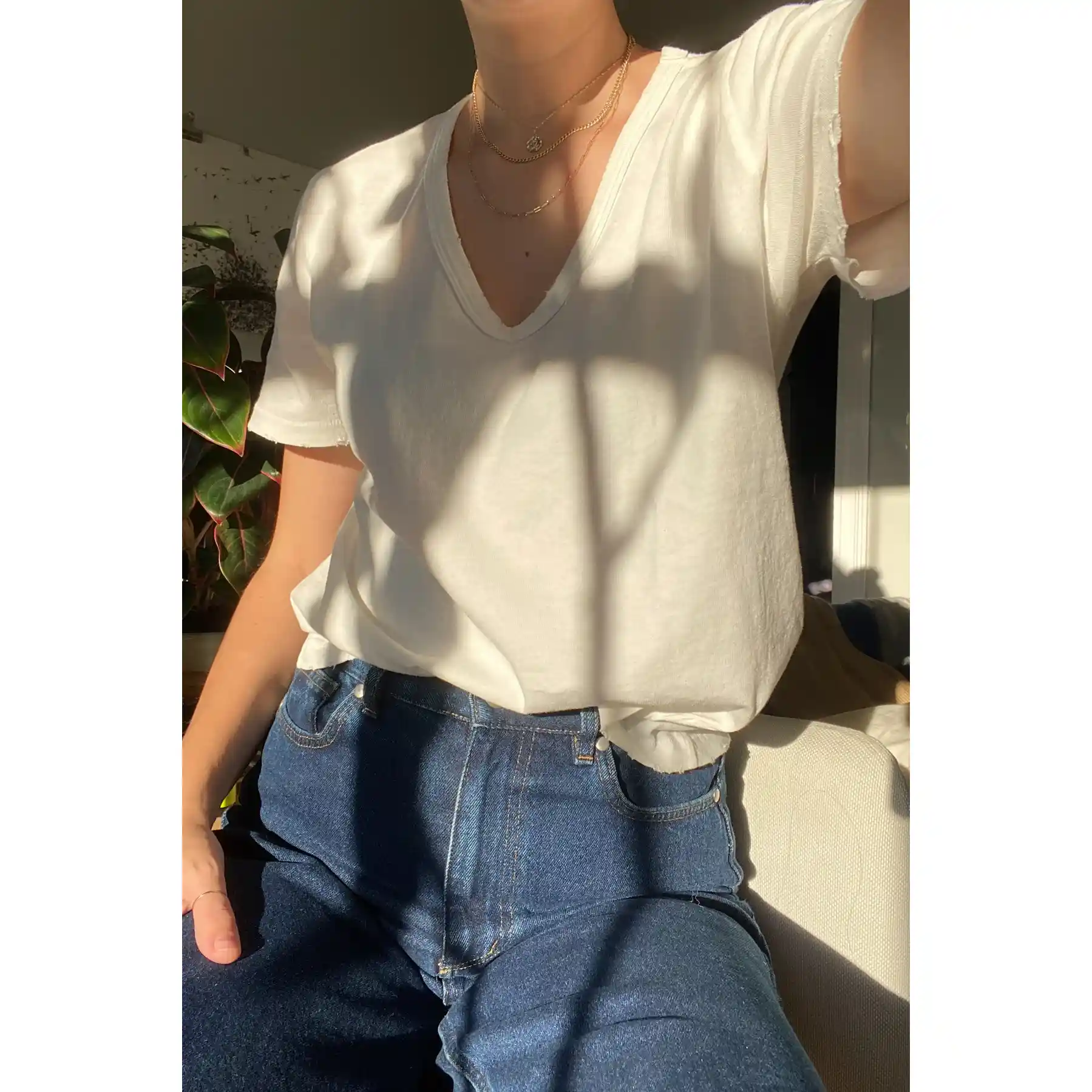 Le Bon Shoppe Womens La Vie Tee, vintage white - Image 2