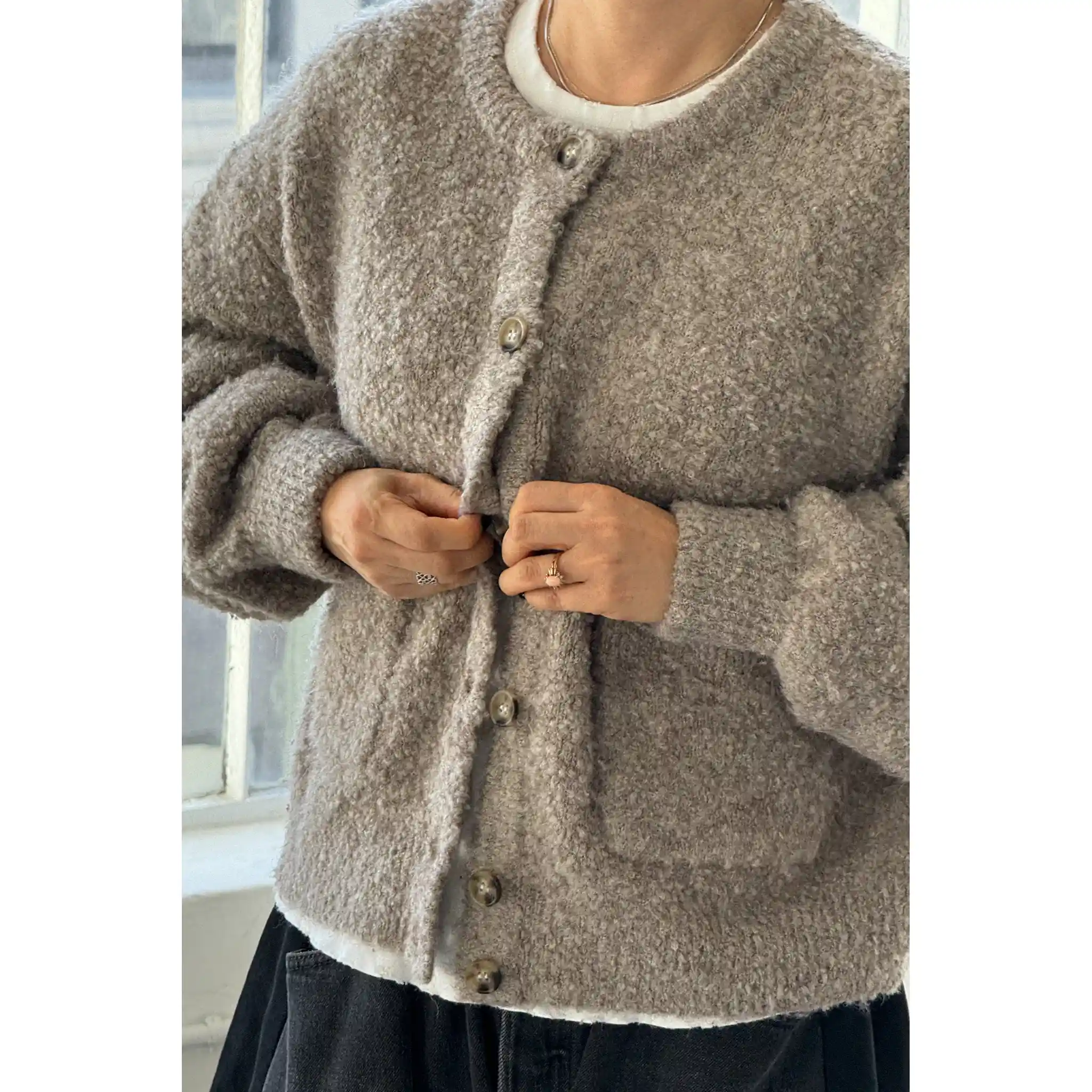 Le Bon Shoppe Millie Cardigan, smoke - Image 3