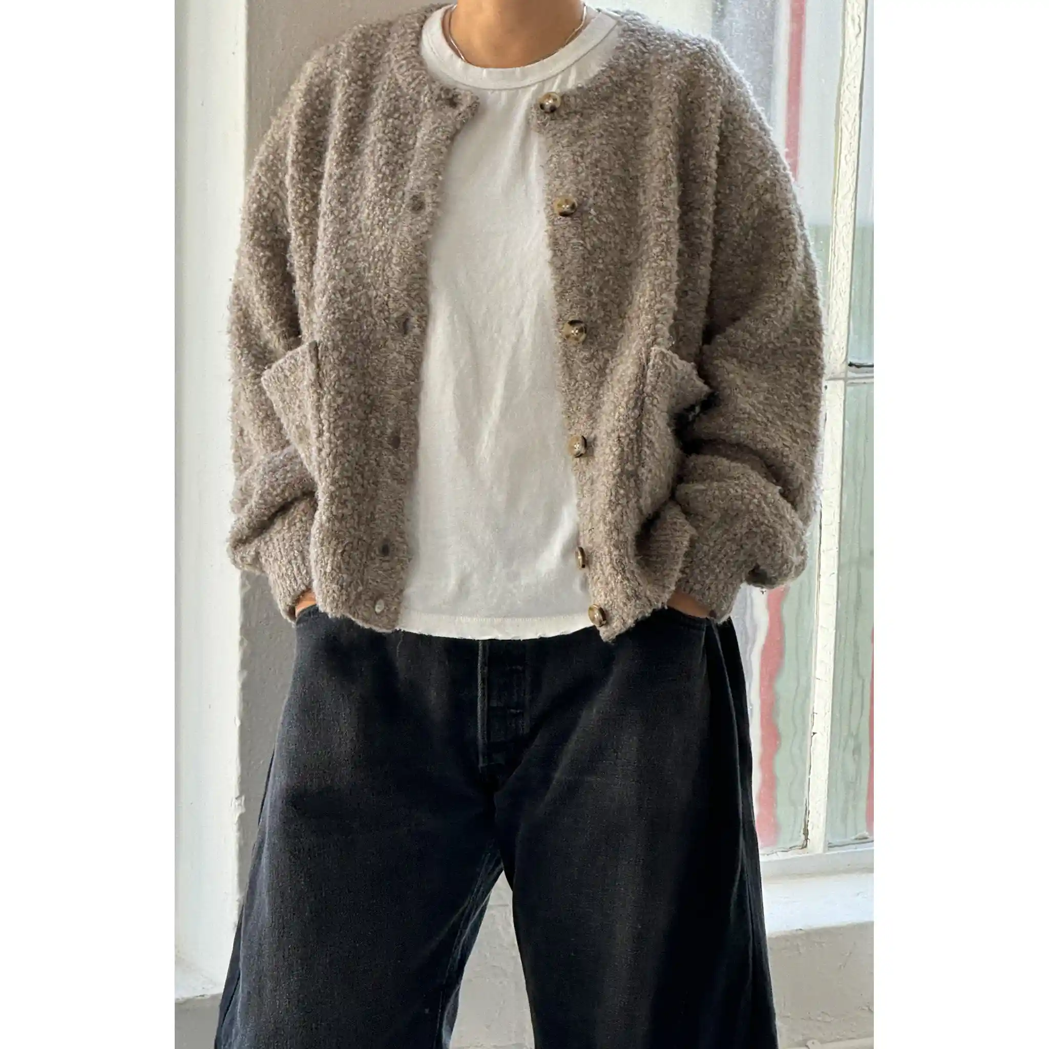 Le Bon Shoppe Millie Cardigan, smoke - Image 4