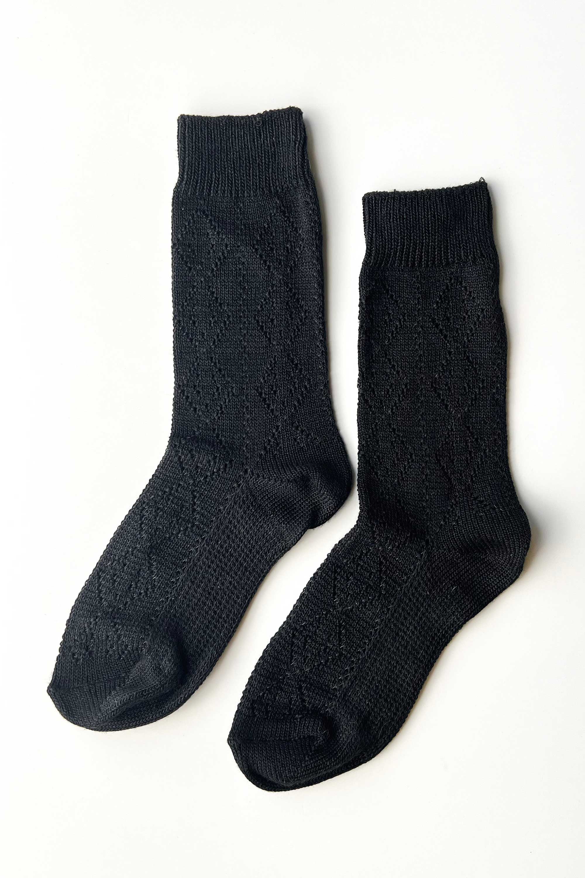 Le Bon Shoppe Modal Eyelet Socks, jet black - Image 4