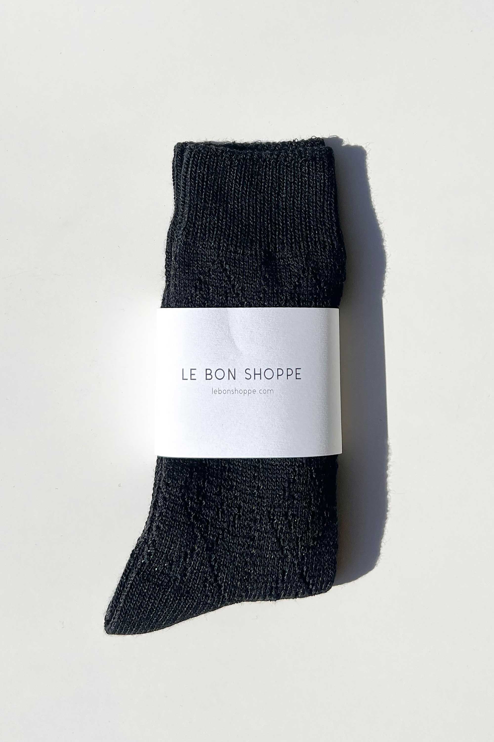 Le Bon Shoppe Modal Eyelet Socks, jet black - Image 5