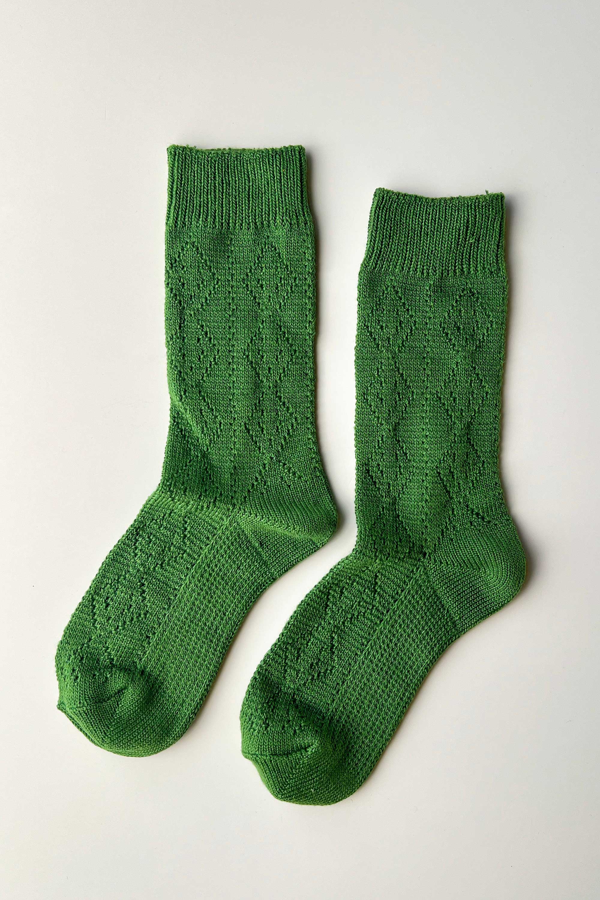 Le Bon Shoppe Modal Eyelet Socks, palm green - Image 4