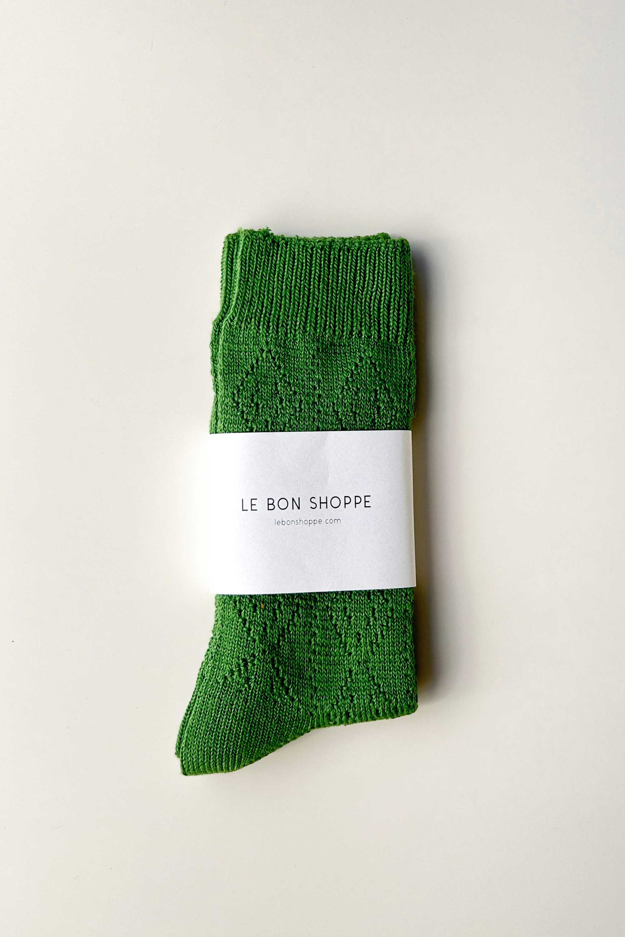 Le Bon Shoppe Modal Eyelet Socks, palm green - Image 5