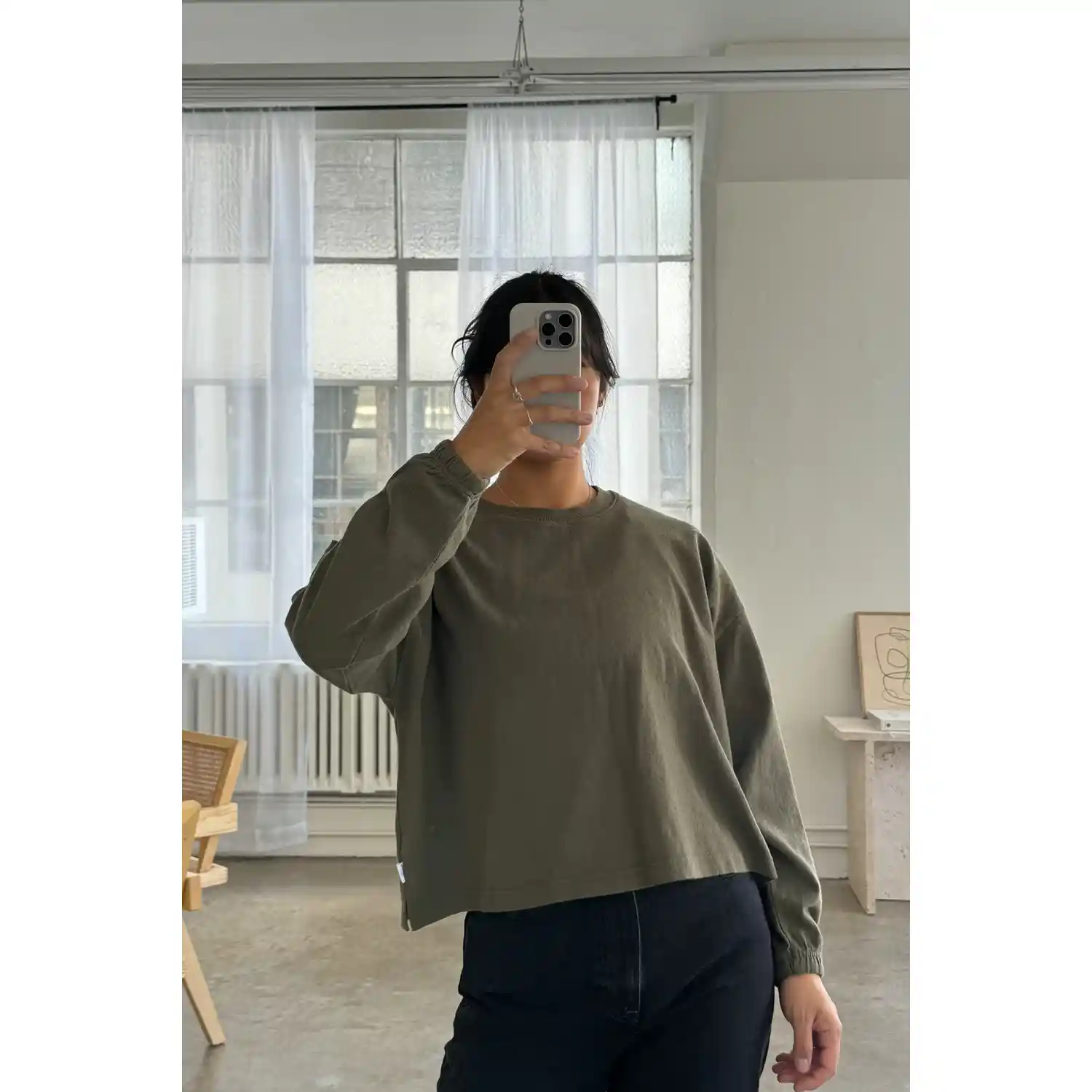 Le Bon Shoppe Womens Naturelle Tee, olive - Image 5