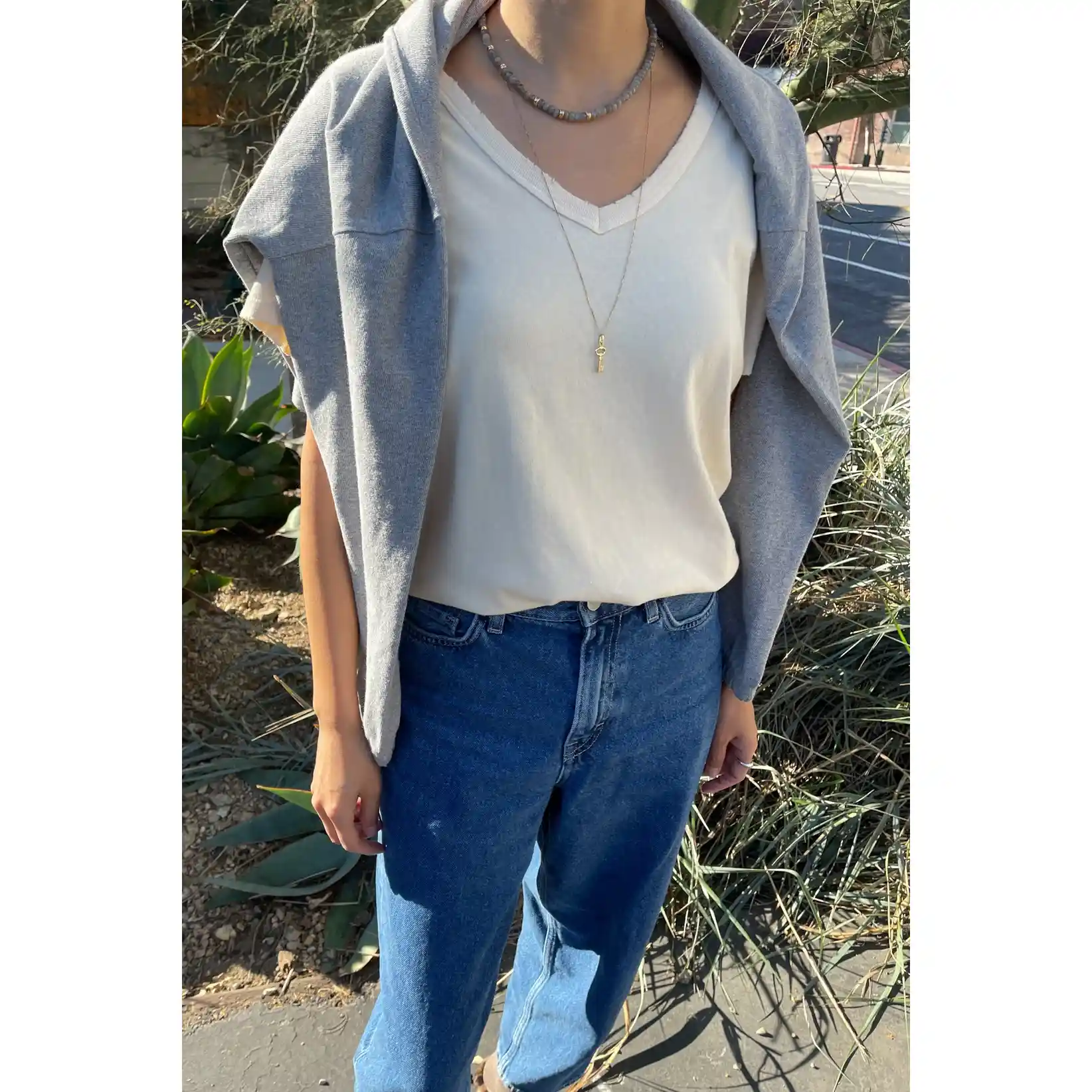 Le Bon Shoppe Womens Organic Cotton La Vie Tee, horchata - Image 2
