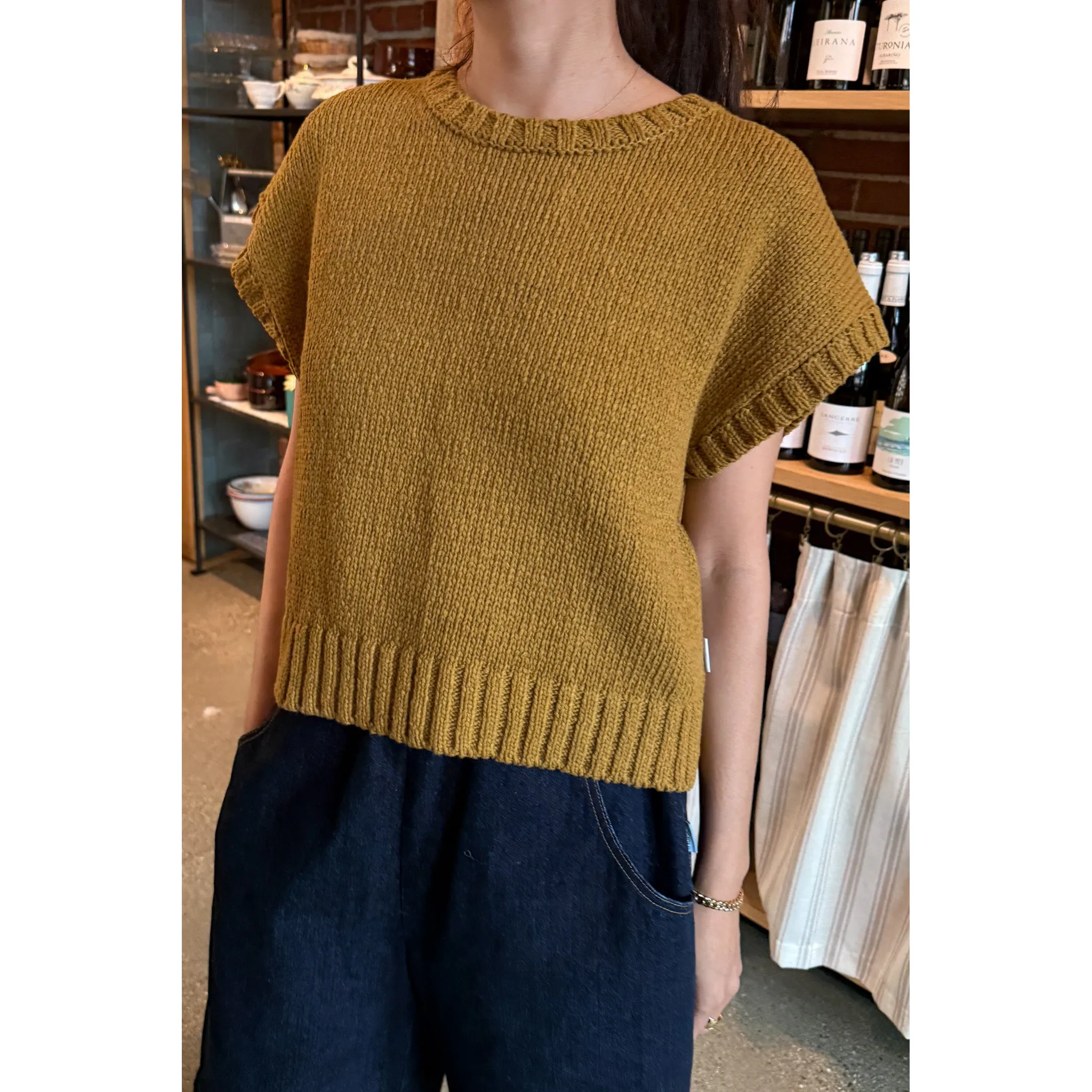 Le Bon Shoppe Pierre Cotton Sweater Top, dijon