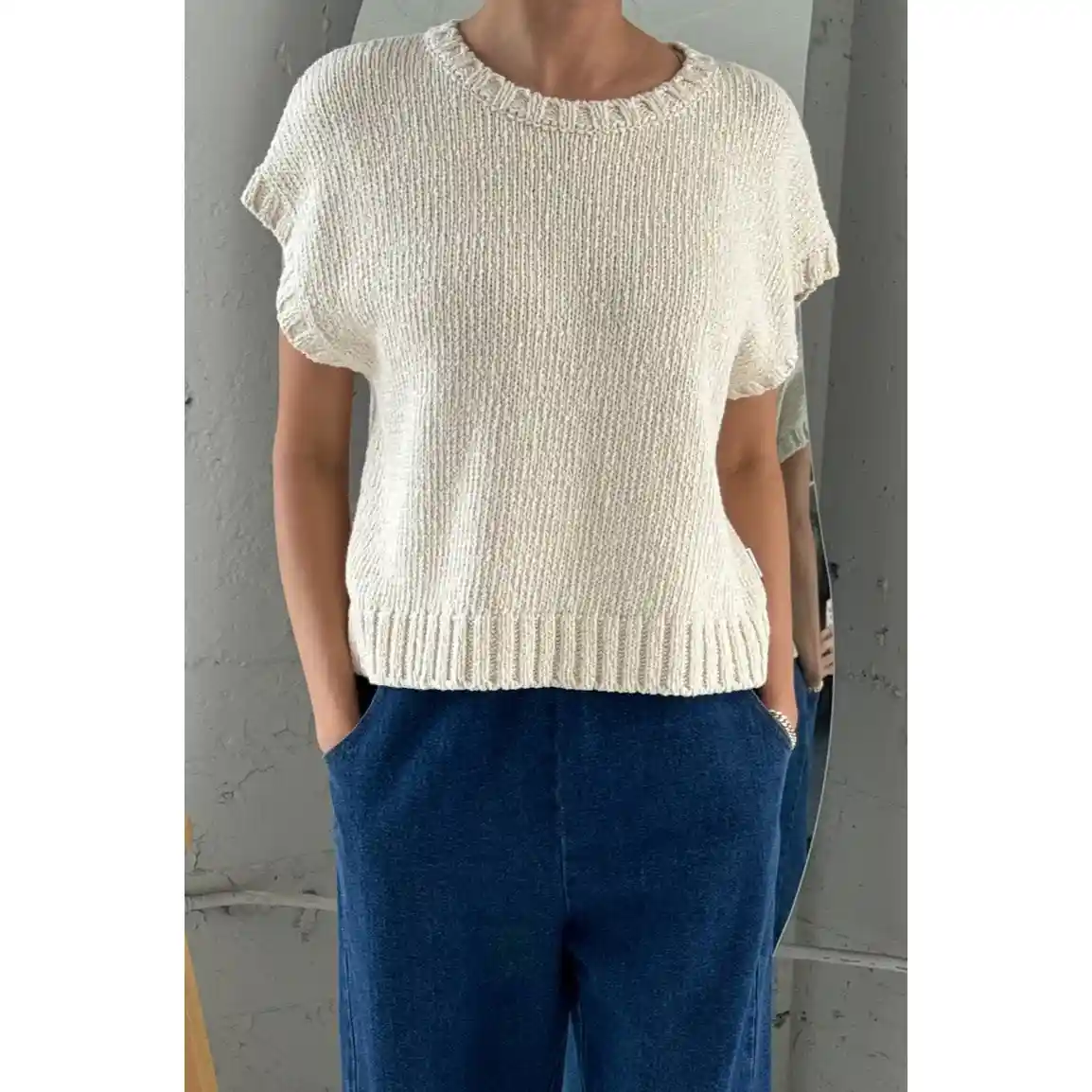 Le Bon Shoppe Womens Pierre Cotton Sweater Top, naturel - Image 2