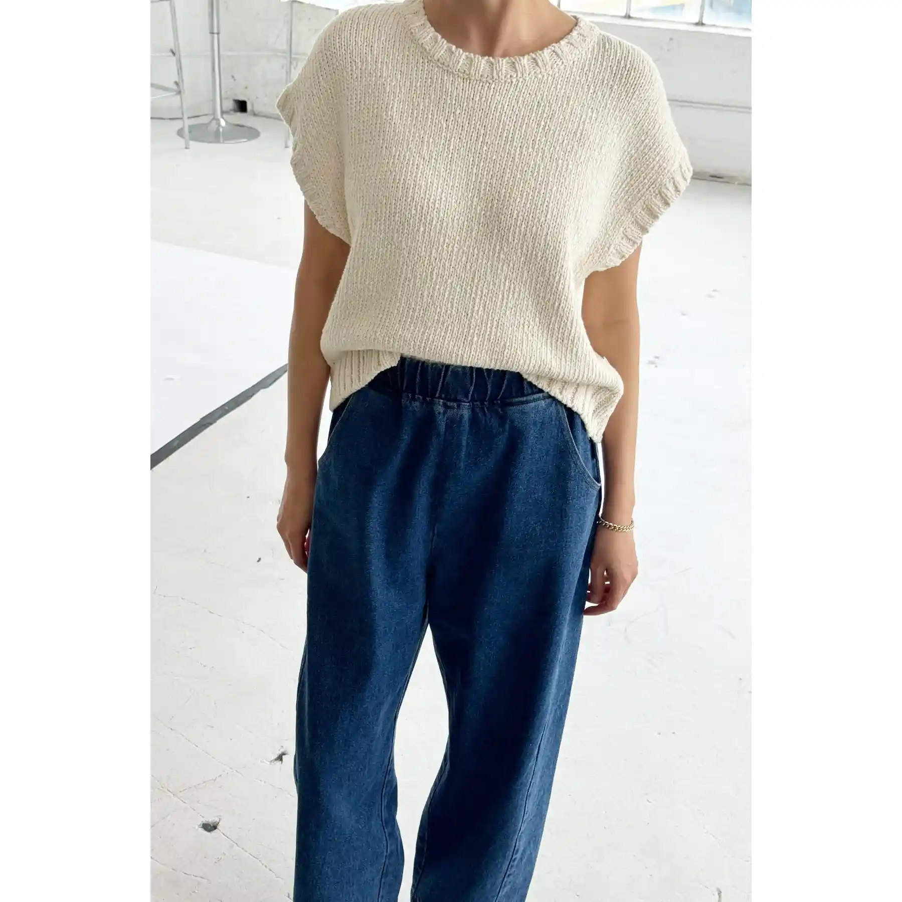 Le Bon Shoppe Womens Pierre Cotton Sweater Top, naturel - Image 4