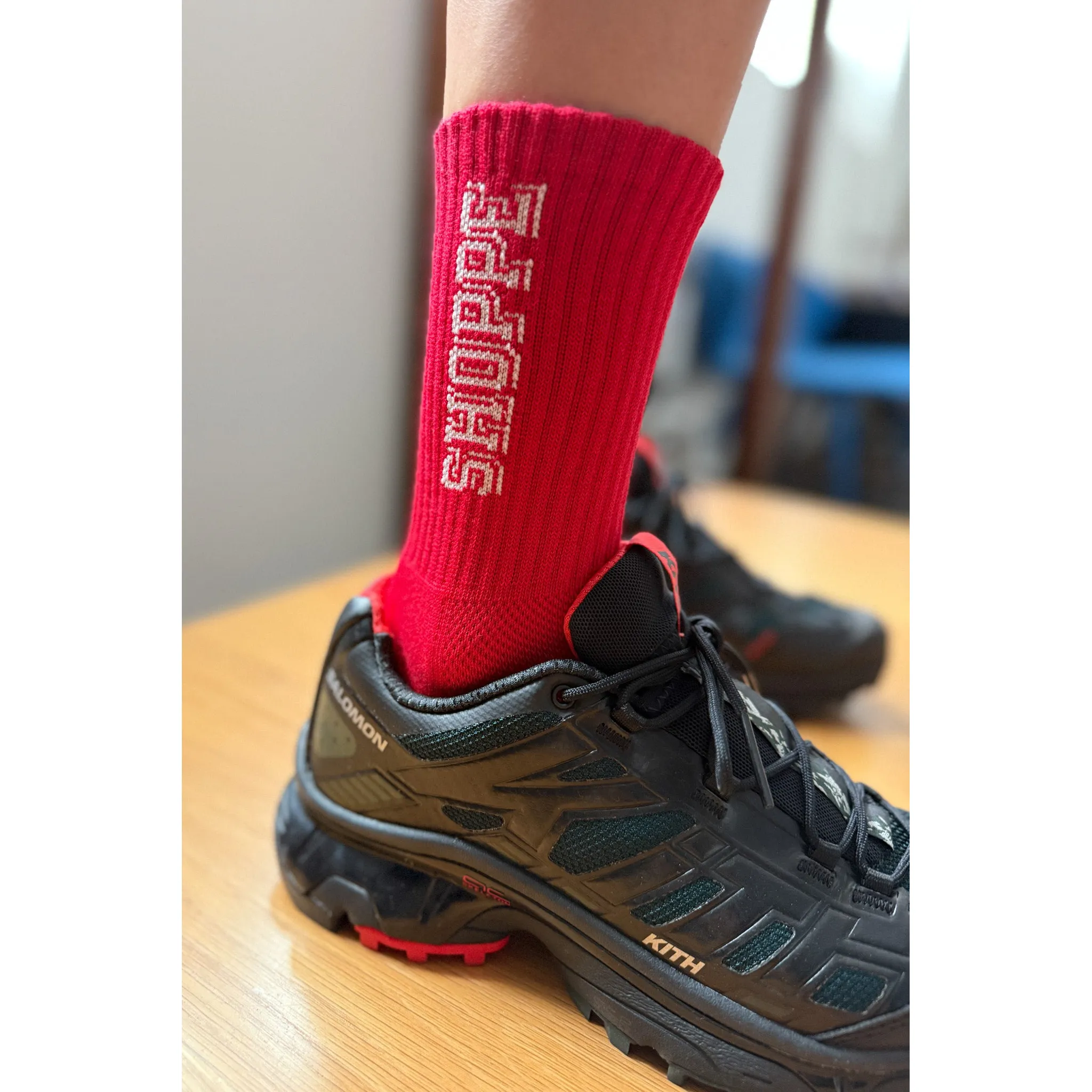 Le Bon Shoppe Preppy Socks, red / cream - Image 2
