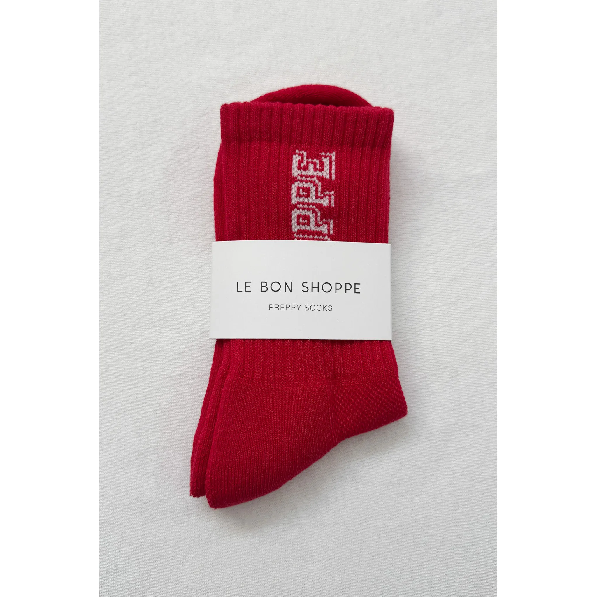 Le Bon Shoppe Preppy Socks, red / cream - Image 5