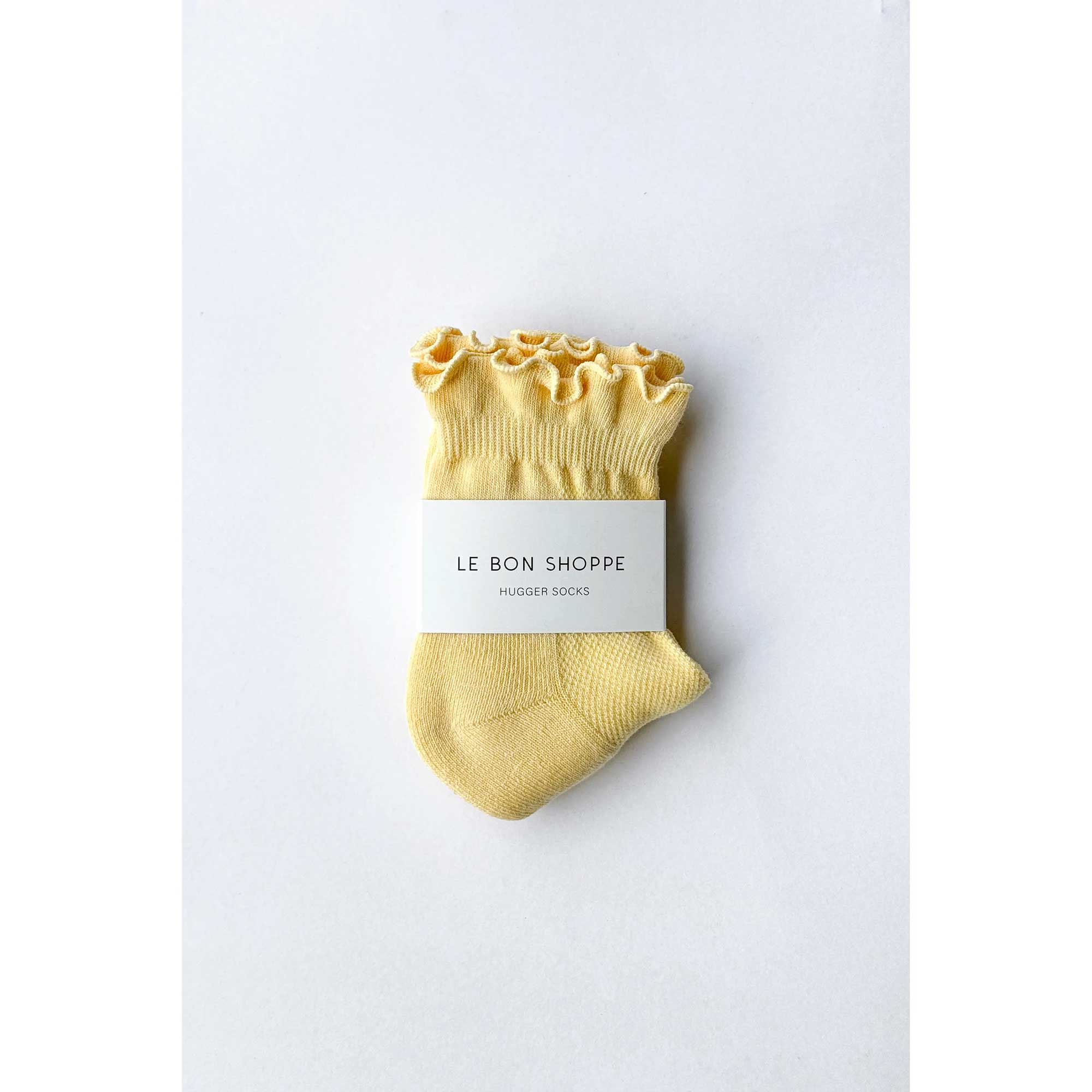 Le Bon Shoppe Ruffled Hugger Crew Socks, banana cream / red - Image 5