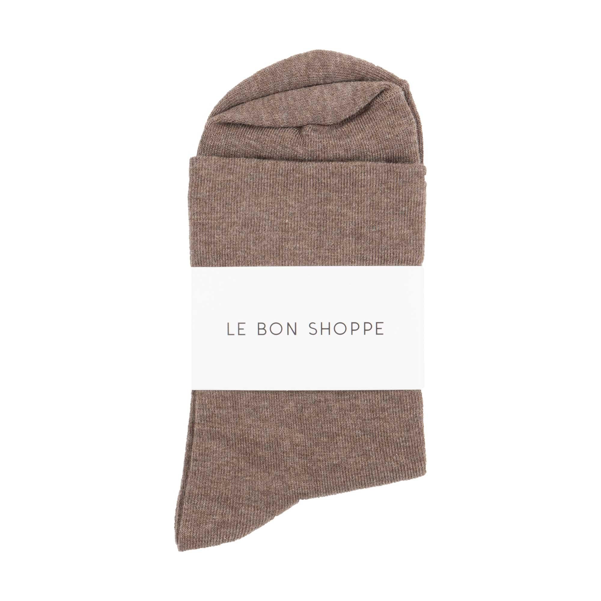 Le Bon Shoppe Sneaker Socks, Heather Cocoa - Image 2