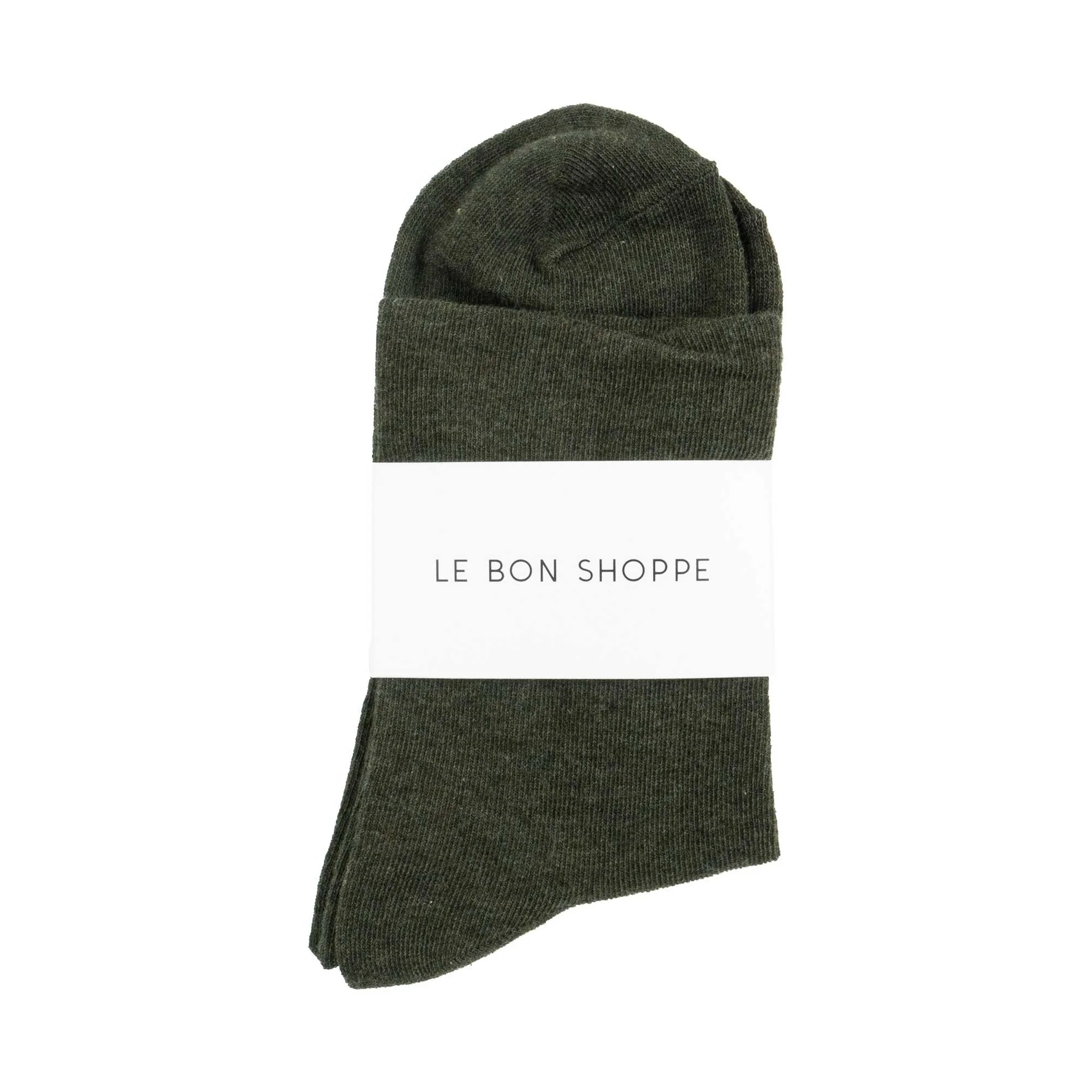 Le Bon Shoppe Sneaker Socks, Olive - Image 2
