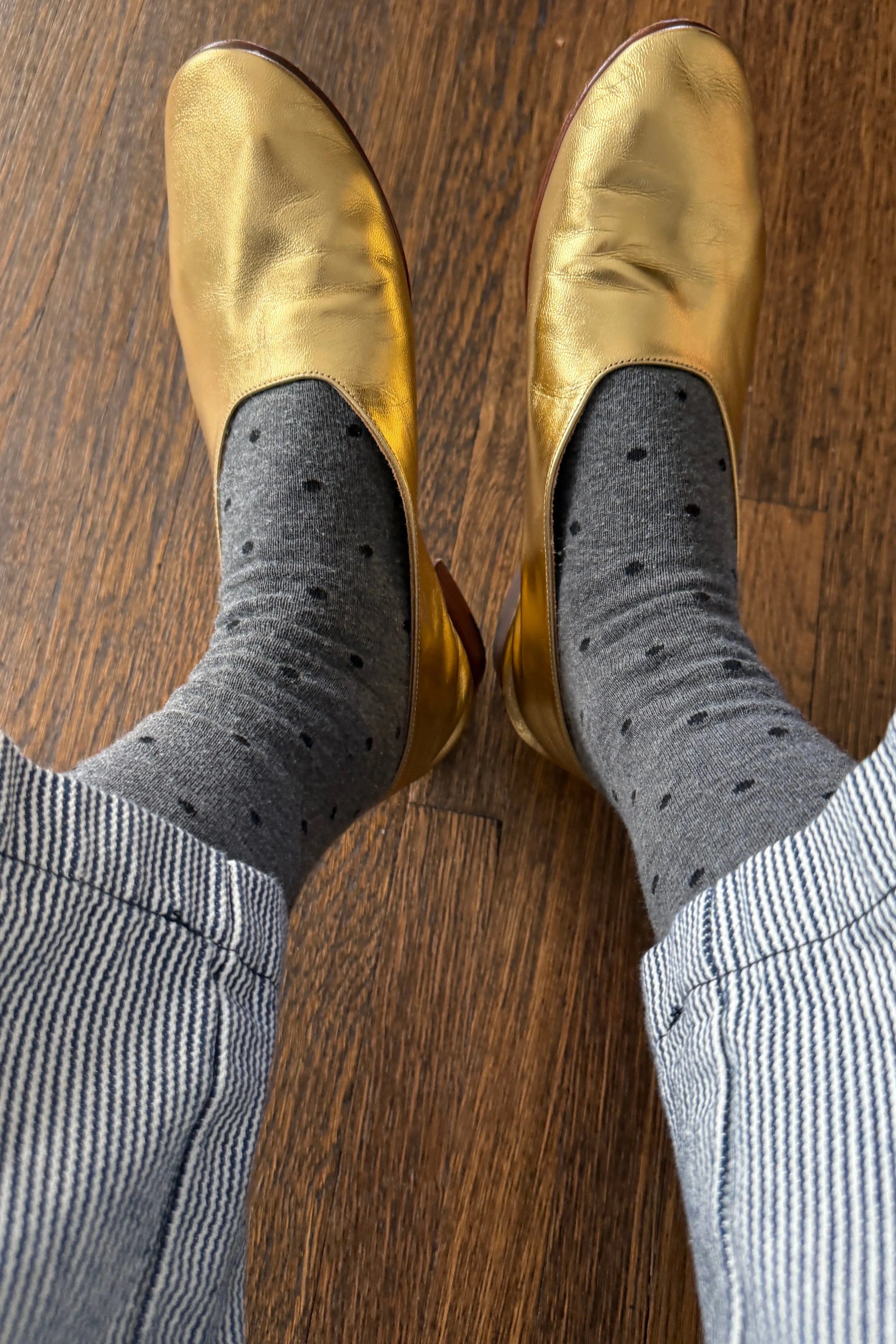 Le Bon Shoppe Sneaker Socks, polka dot - charcoal/black - Image 3