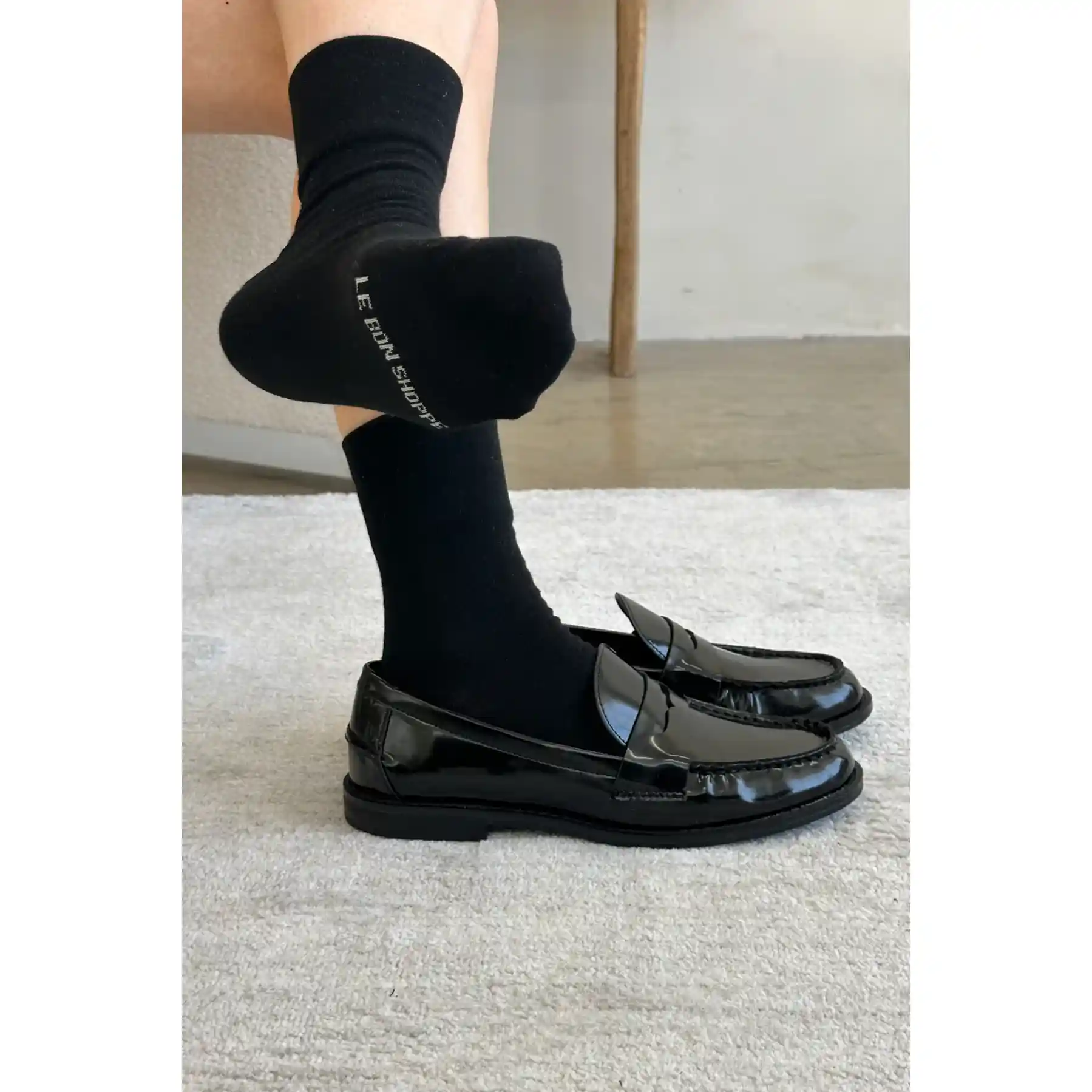 Le Bon Shoppe Womens Sneaker Socks, true black - Image 2