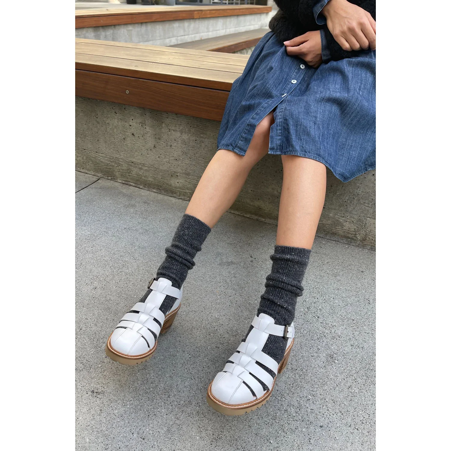 Le Bon Shoppe Snow Socks, Charcoal - Image 2
