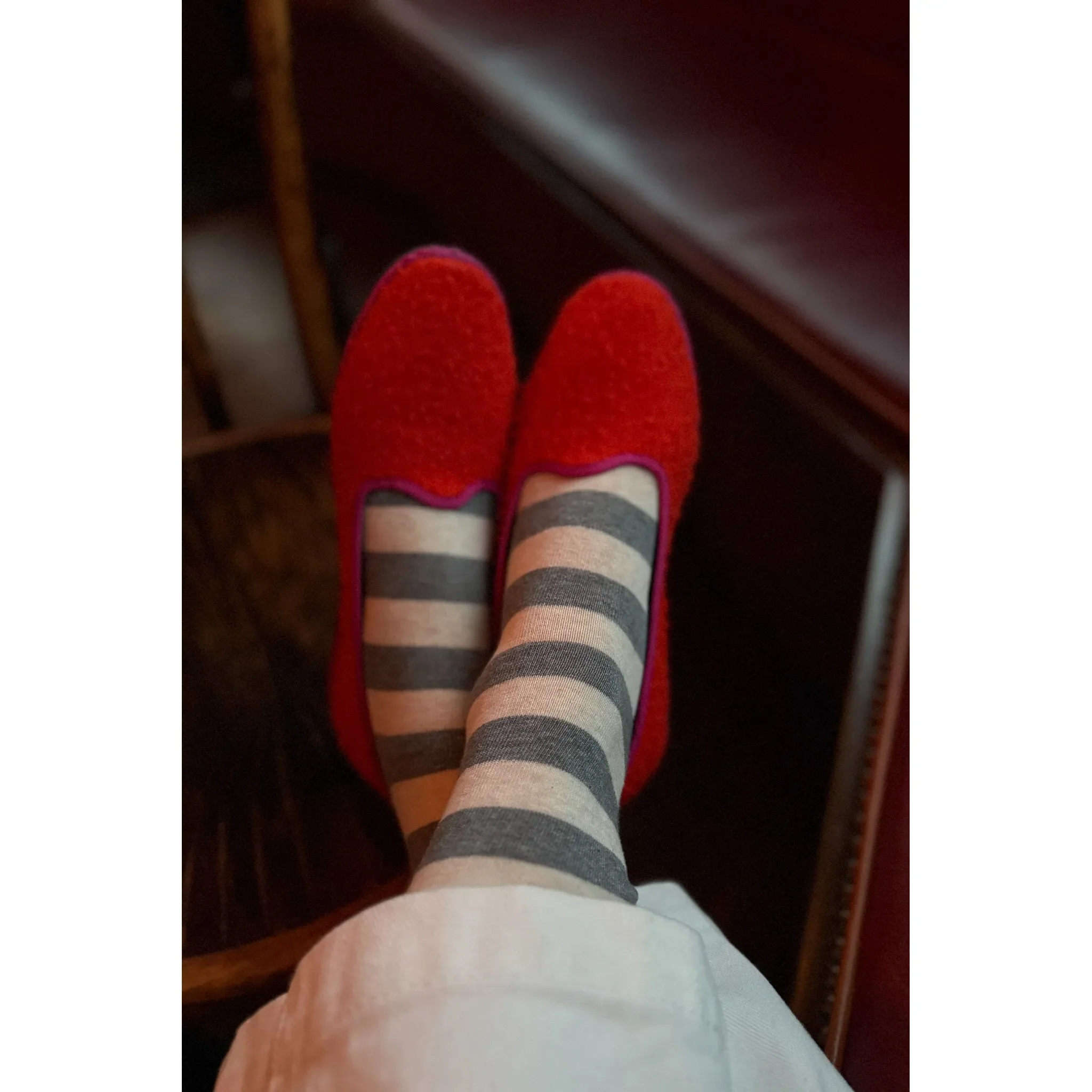 Le Bon Shoppe Wally Socks, wide / grey stripe - Image 2