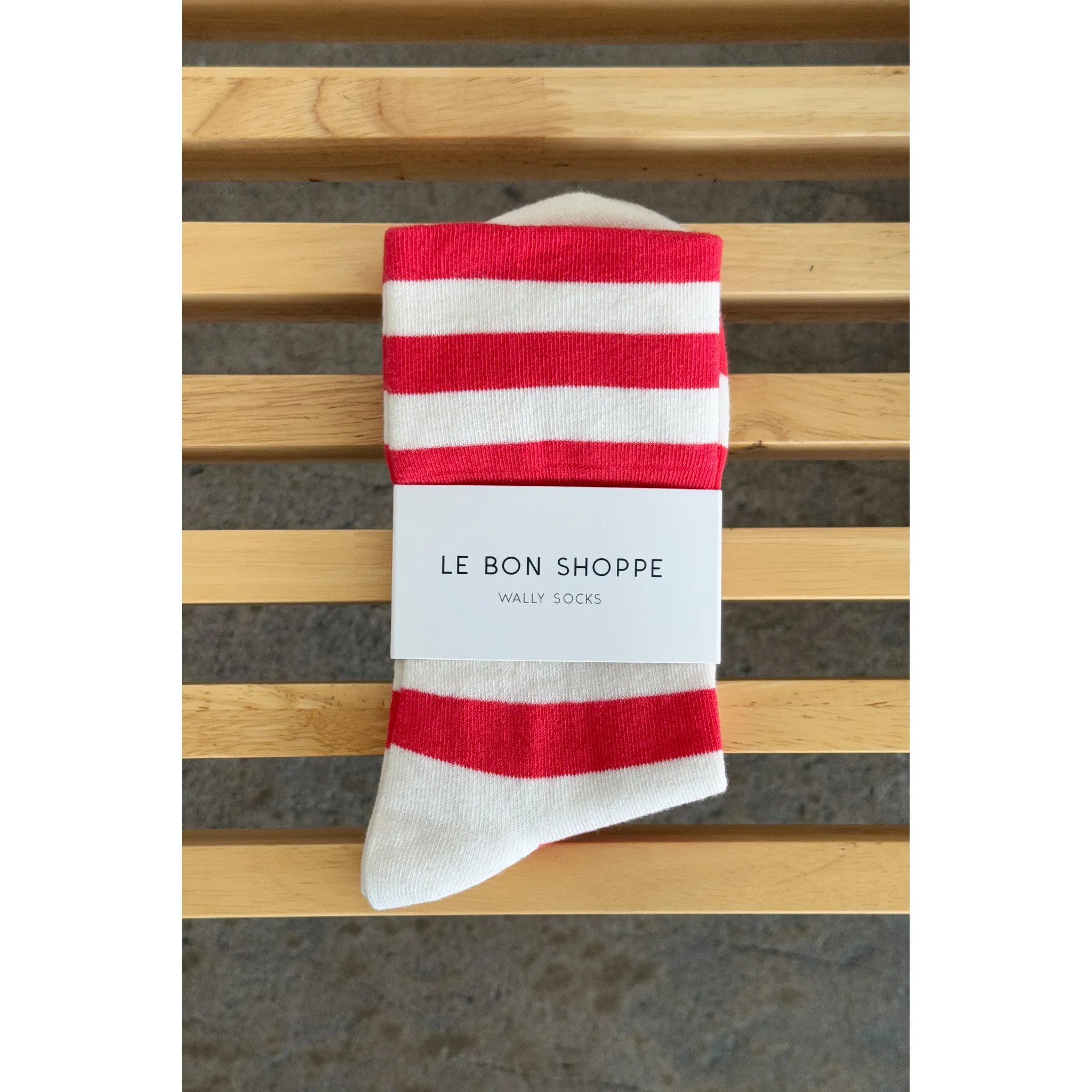 Le Bon Shoppe Wally Socks, wide / red stripe - Image 3
