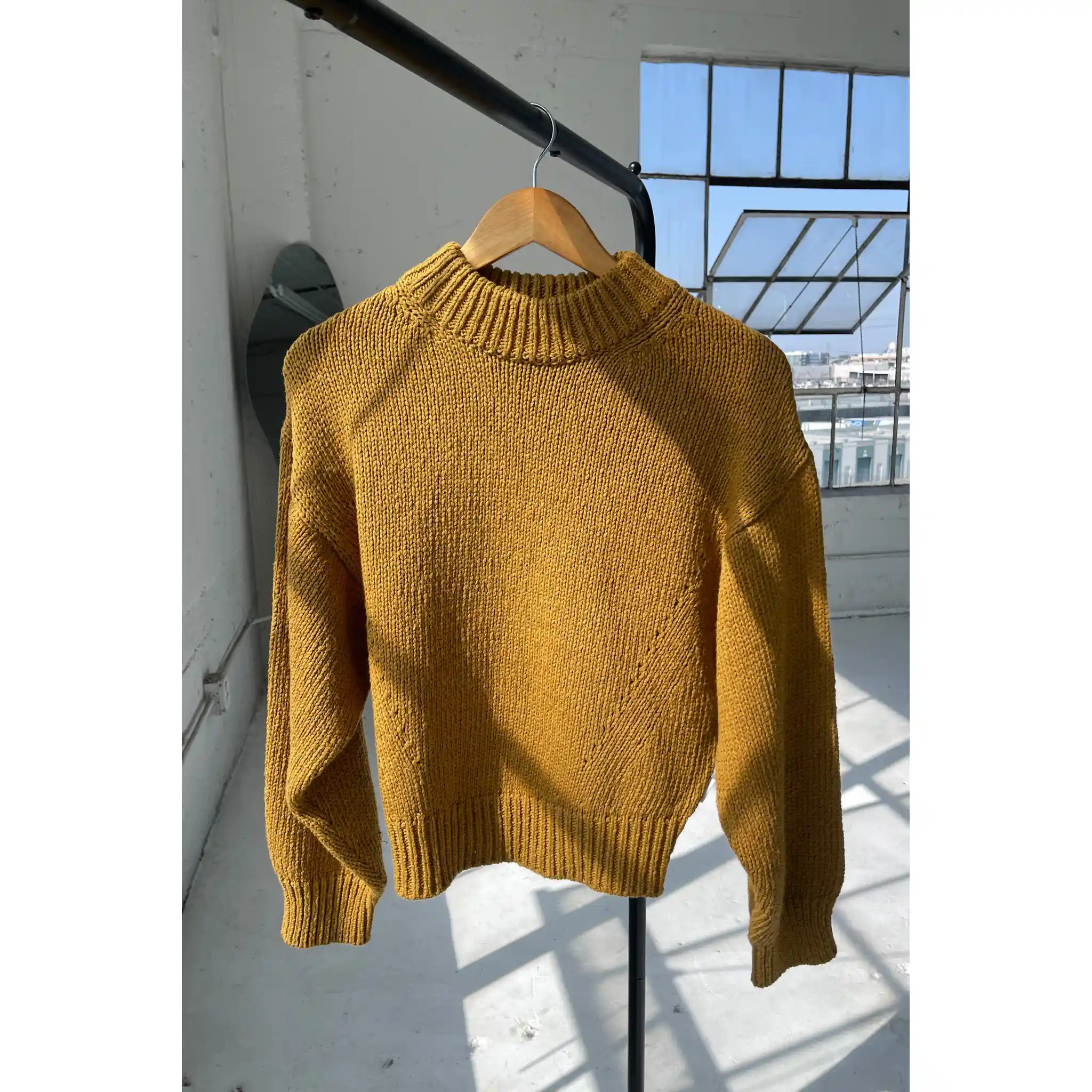 Le Bon Shoppe Womens Zoe Cotton Sweater, dijon - Image 2
