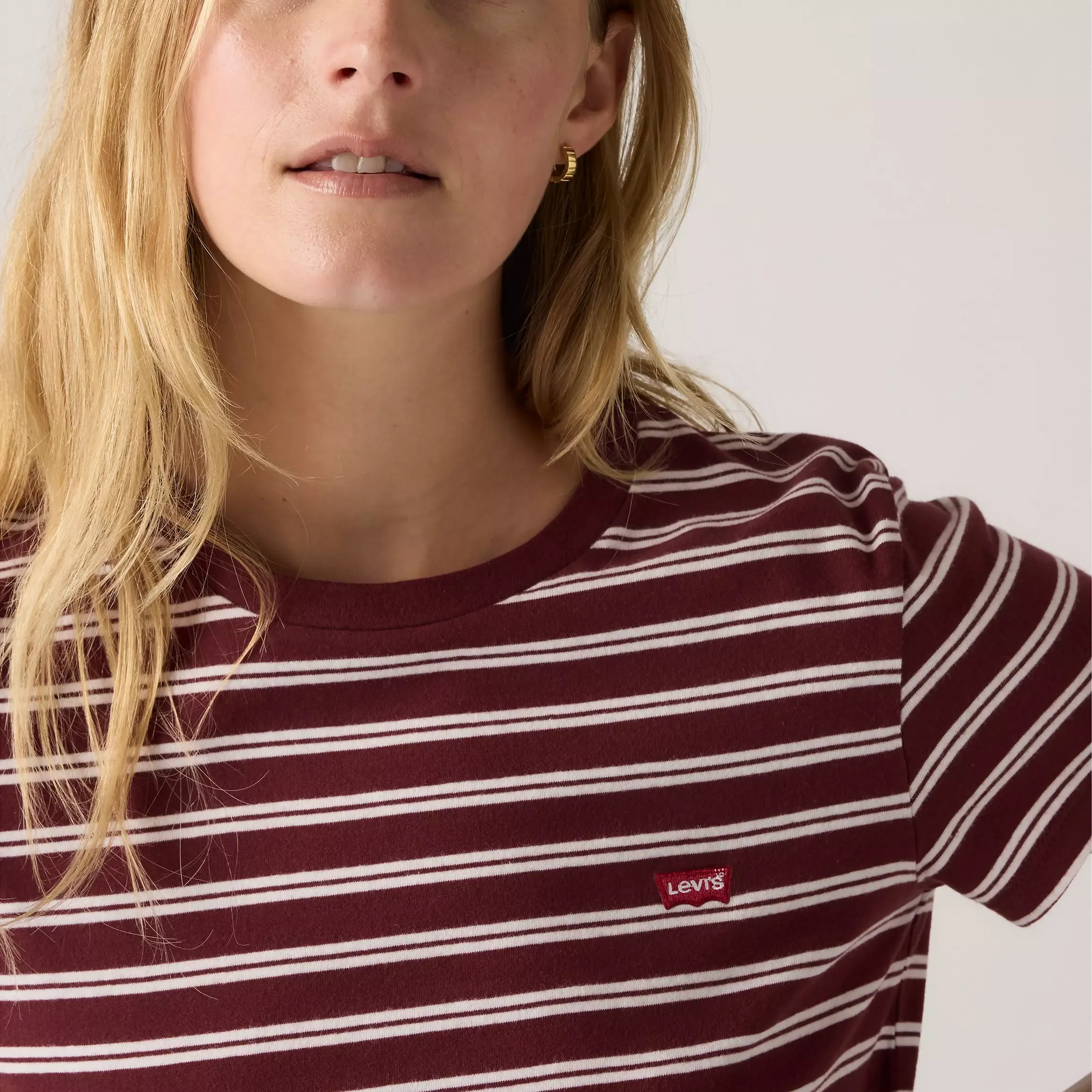 Levi's Womens Perfect Tee, trudy stripe chocolate truffle - Image 3