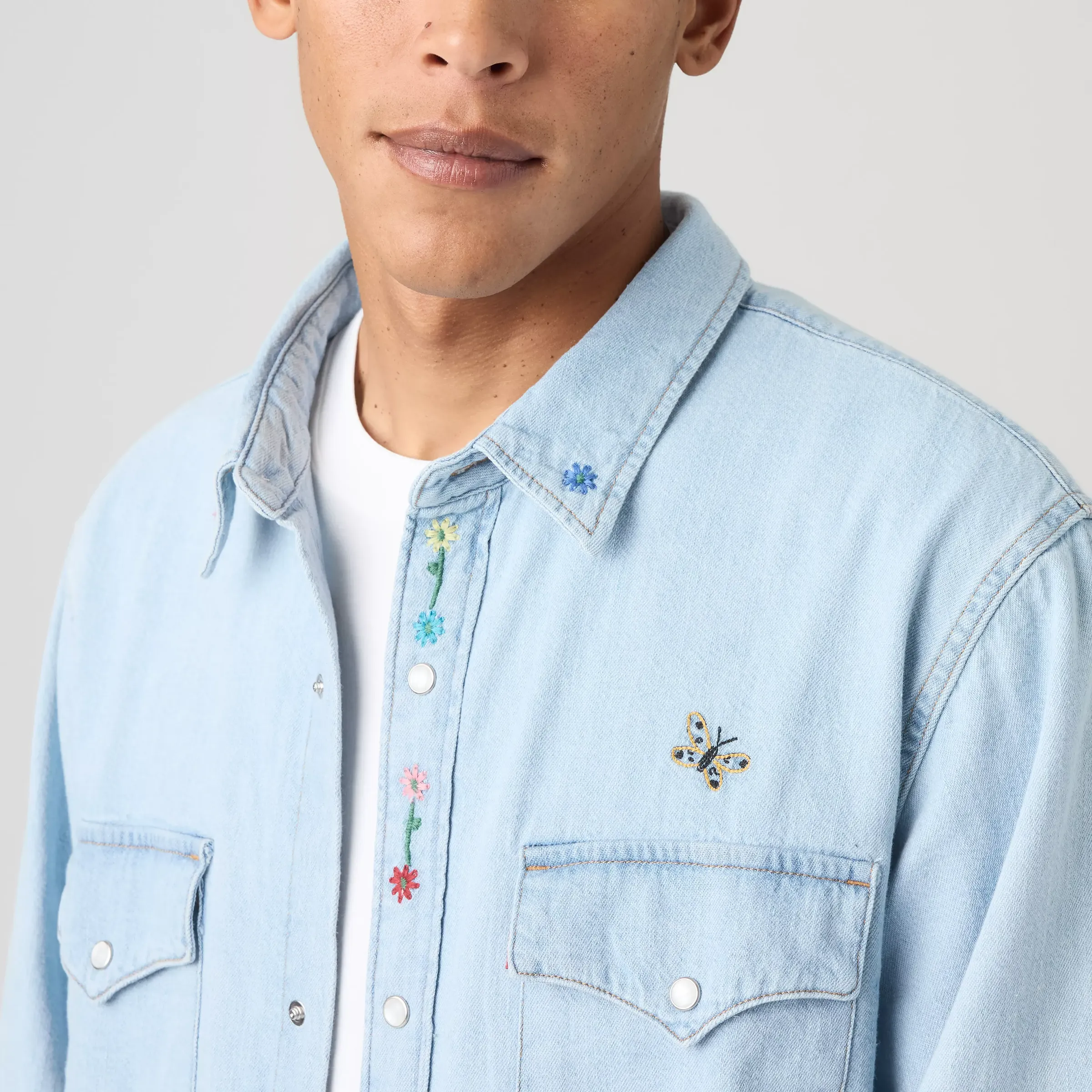Levi's Relaxed Fit Western Shirt, spring flowers embroidered - Image 2
